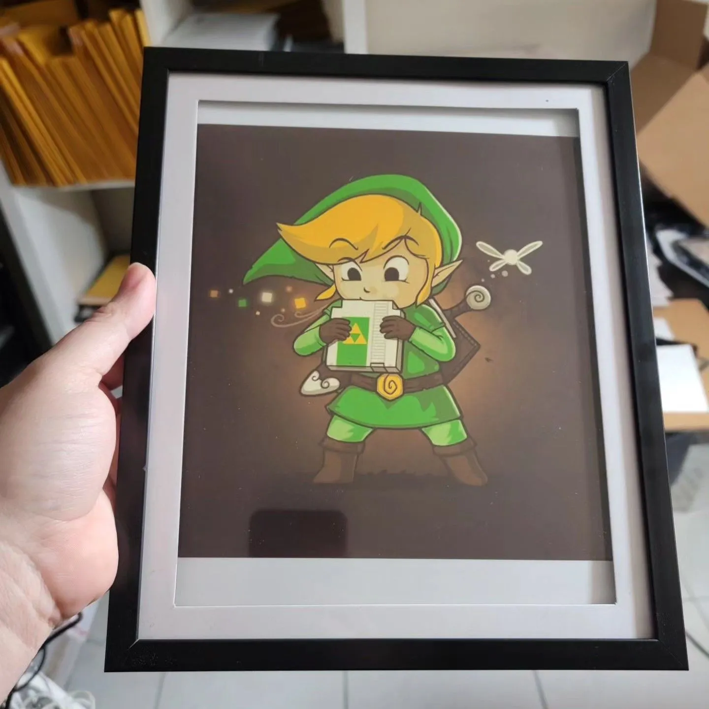 Product image for legend of zelda blowing on cartridge custom art