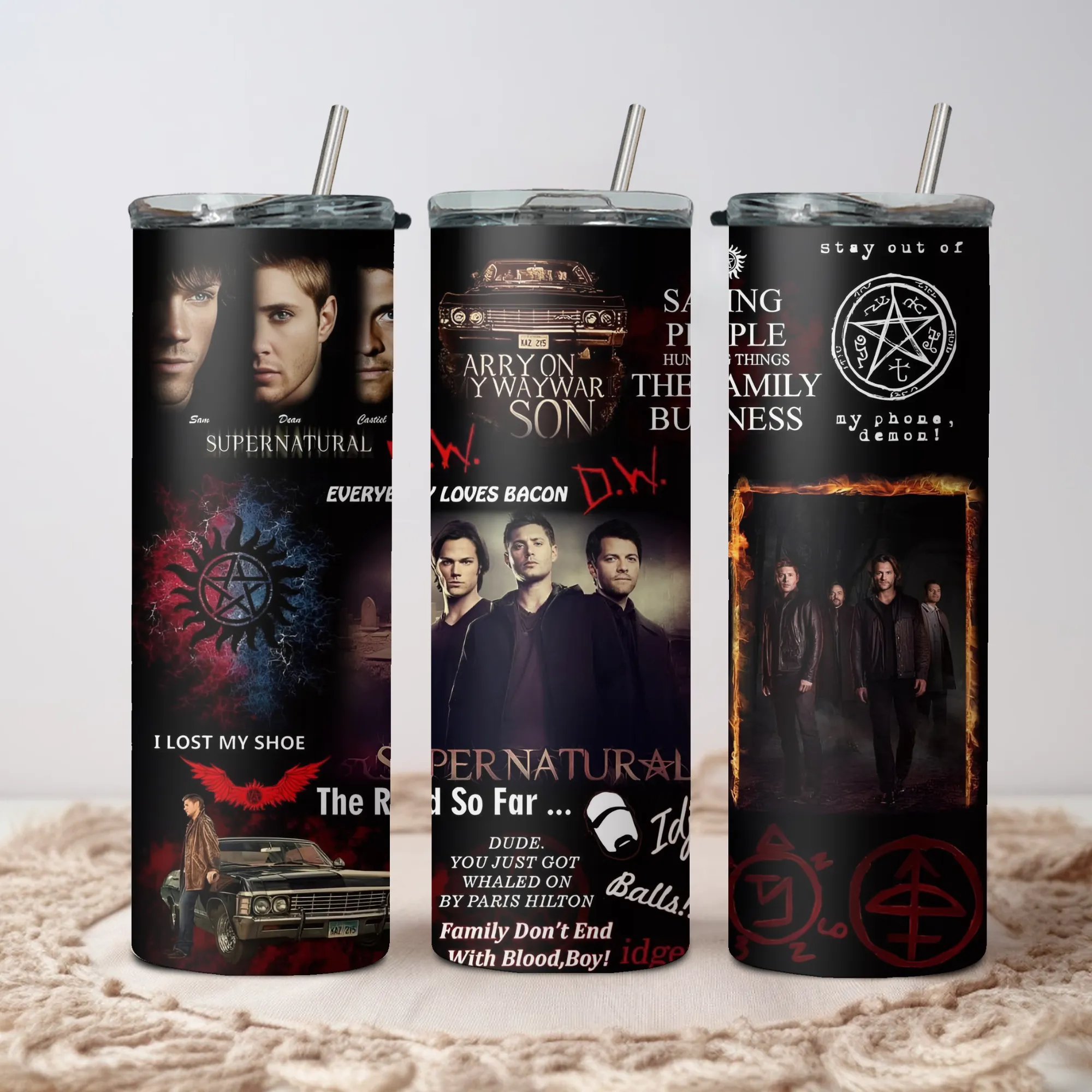 Product image for Supernatural 20oz tumbler with lid and straw