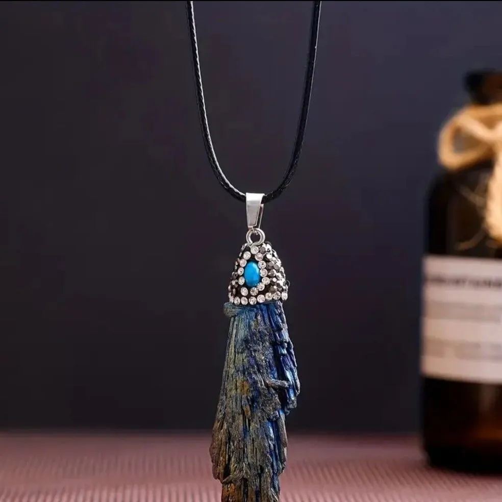 Product image for NATURAL CRYSTAL RAW STONE TOURMALINE PENDANT & NECKLACE