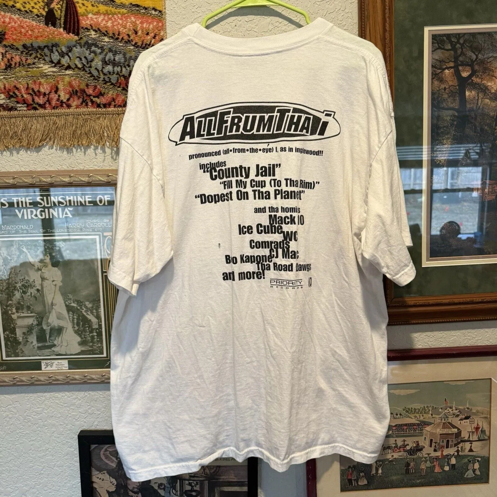 Product image for Vintage 90s Ultra Rare Ice Cube Mack 10 Allfrumtha i County Jail Rap Tee Size XL