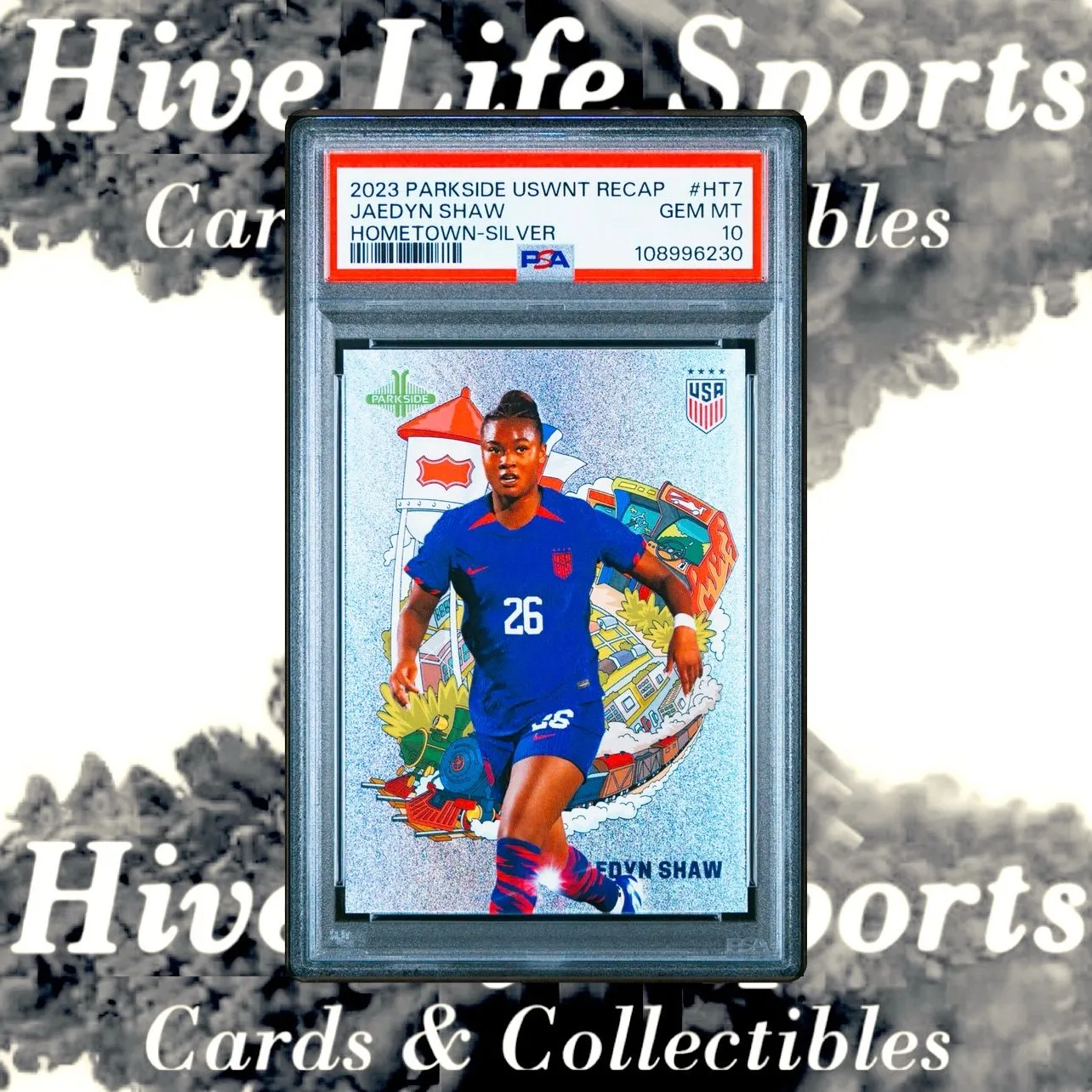 Product image for Jaedyn Shaw 2023 Parkside USWNT Recap Hometown Silver /199 #HT7 USA PSA 10