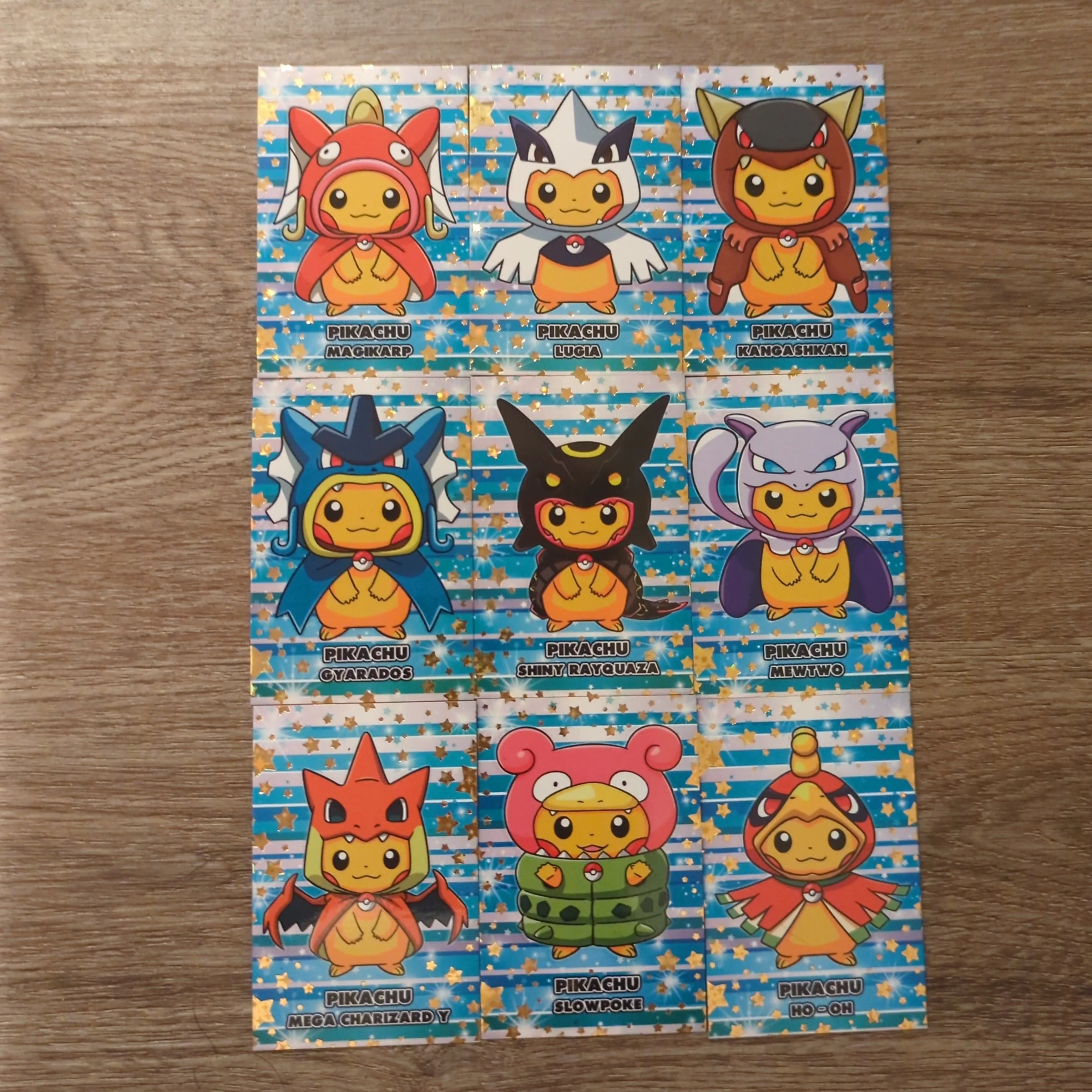 Product image for (Flat) Gold Star Pikachu Ponchos Christmas clCard Database Set
