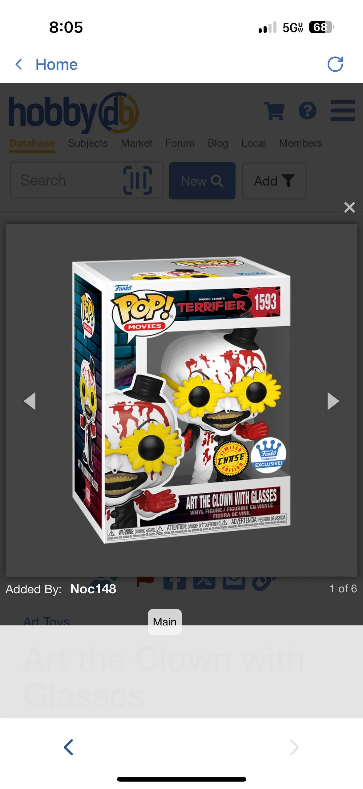 Product image for Horror || Terrifier - Art the Clown with Glasses (Bloody Chase - Funko Shop)