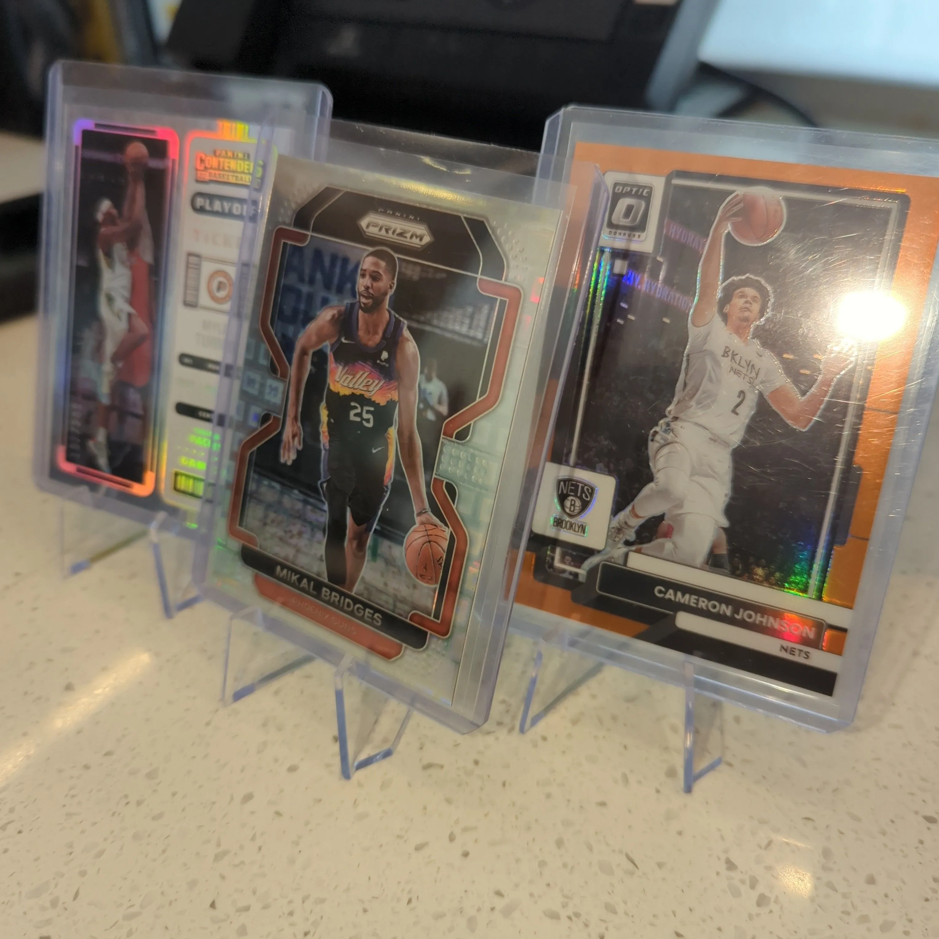 Product image for 3 Card Numbered Lot Mikal Bridges, Myles Turner and Cameron Johnson