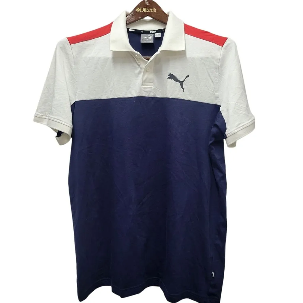 Product image for Puma Men's Colorblock Essential Polo Shirt Size Large Excellent Condition