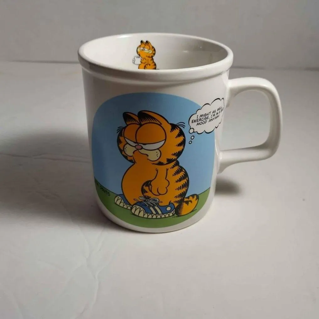 Product image for Vintage Garfield Exercise Mug Cup 1978