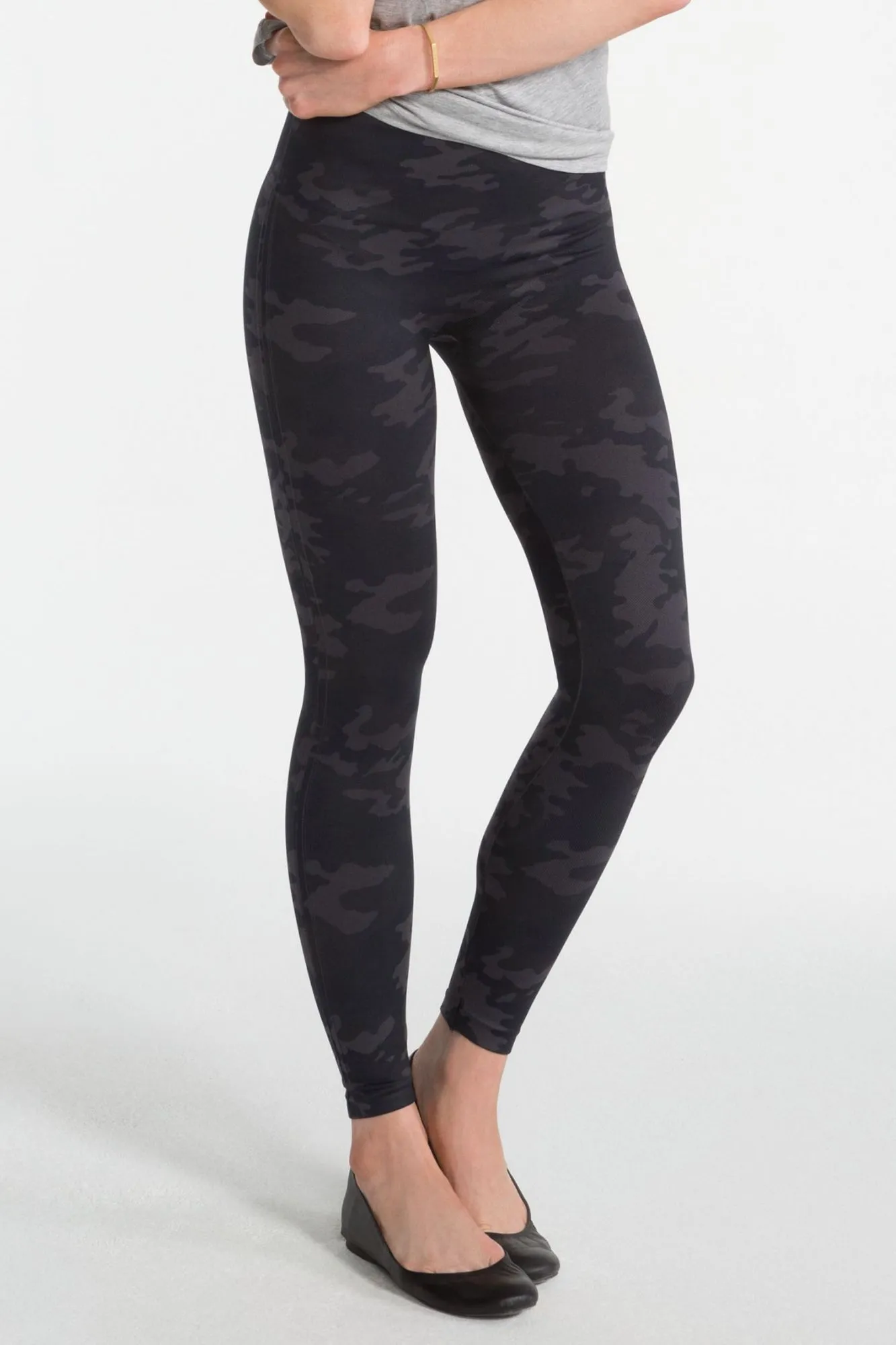 Product image for Spanx Size L Grey Camo Look At Me Now Seamless Leggings Tummy Control FL3515