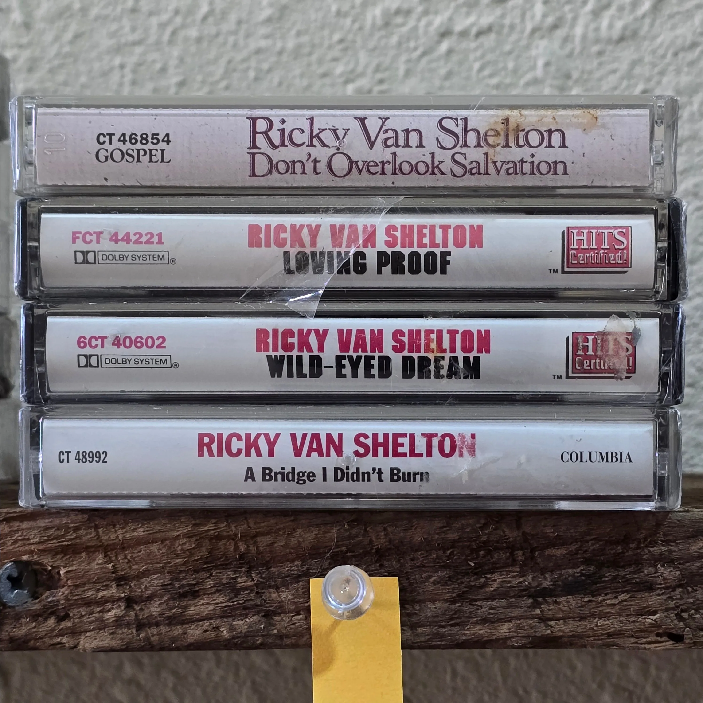 Product image for .020 Lot of 4 Ricky Van Shelton Sealed Cassette Tapes - Loving Proof, Wild-Eyed Dream, Bridge I Didn't Burn...