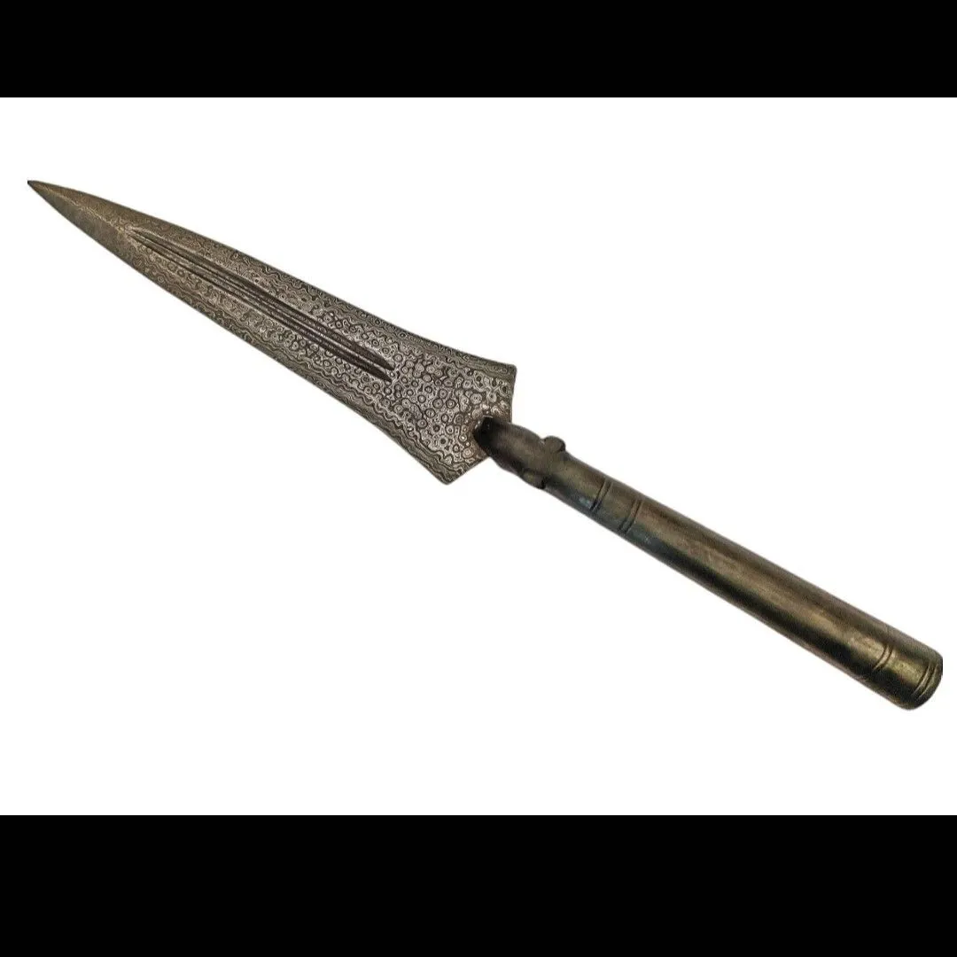 Product image for Hand Forged Medieval Viking Damascus Spearhead high carbon steel Spearhead