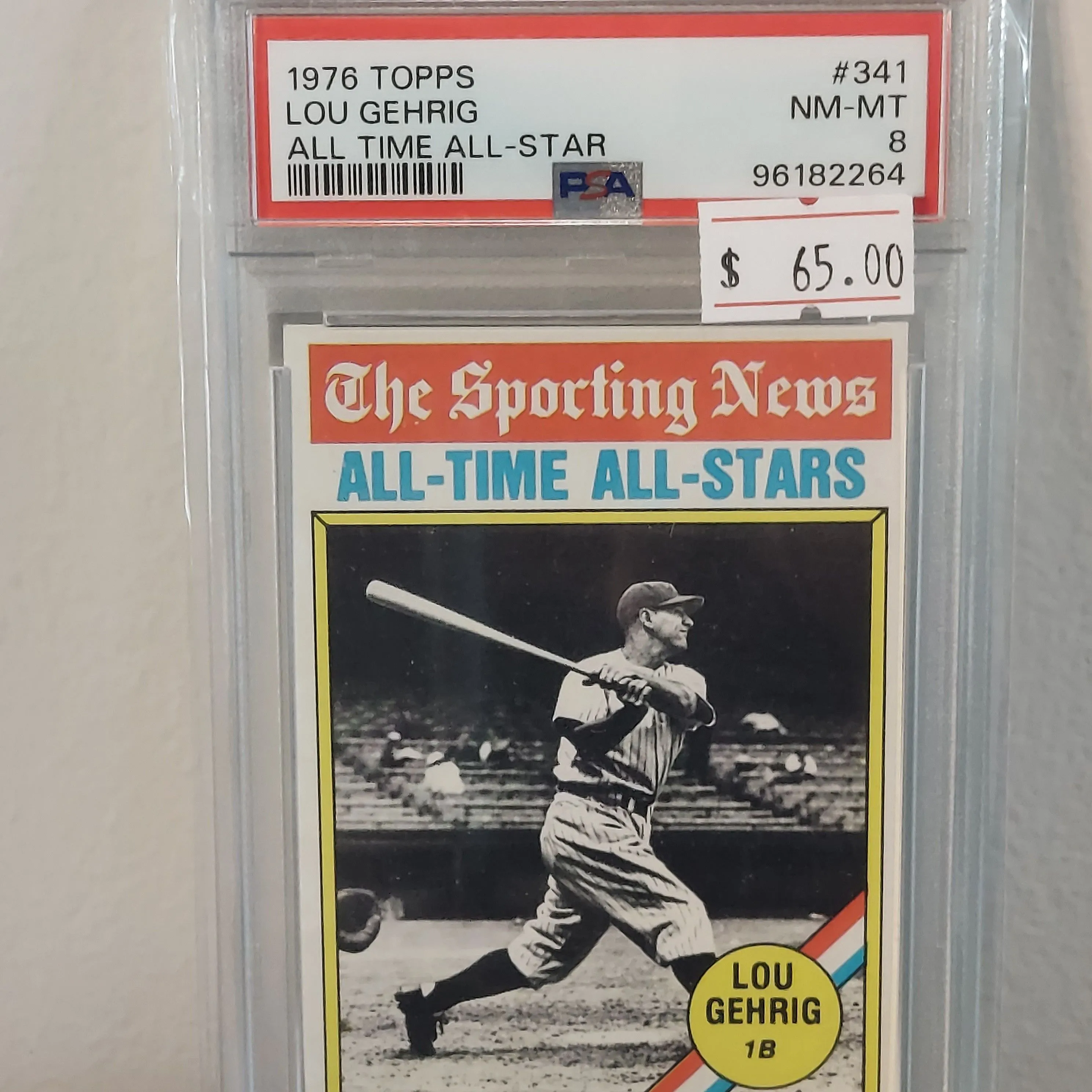 Product image for 1976 Topps Lou Gehrig 341 All Time All-Star PSA NM-MT 8