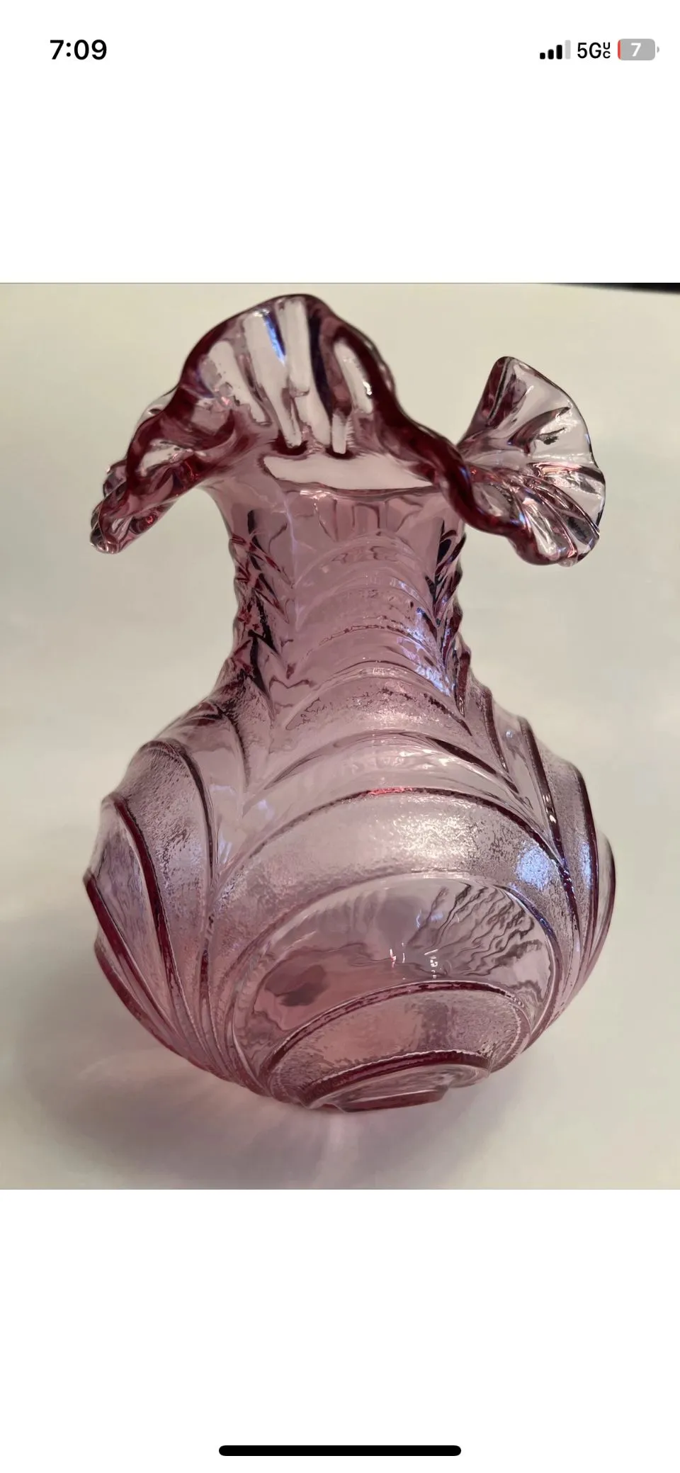 Product image for 774 Fenton Wisteria 8" Drape Vase