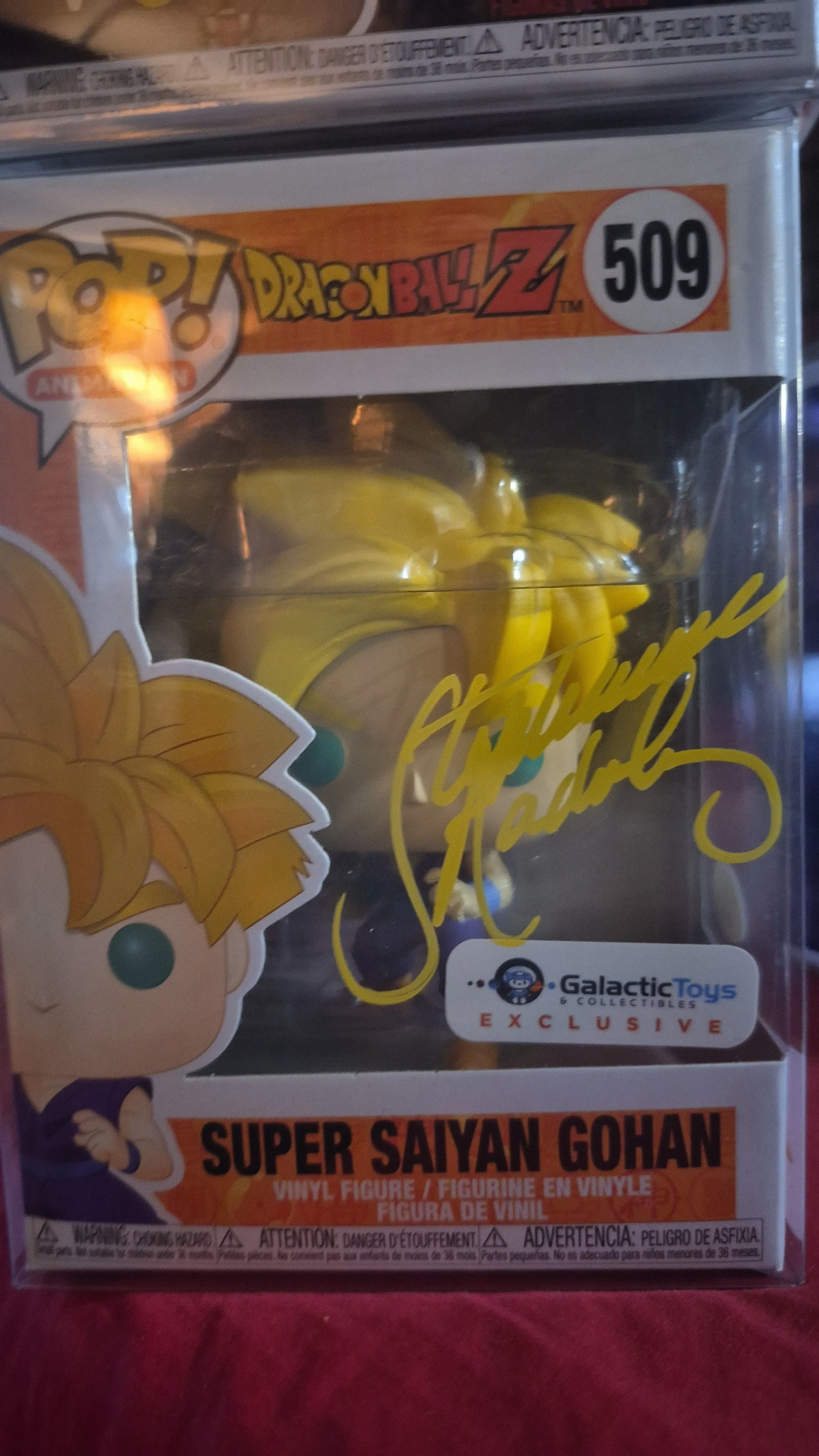 Product image for FUNKO SUPER SAIYAN GOHAN 509 GALACTIC TOYS SIGNED stephanie nadolny