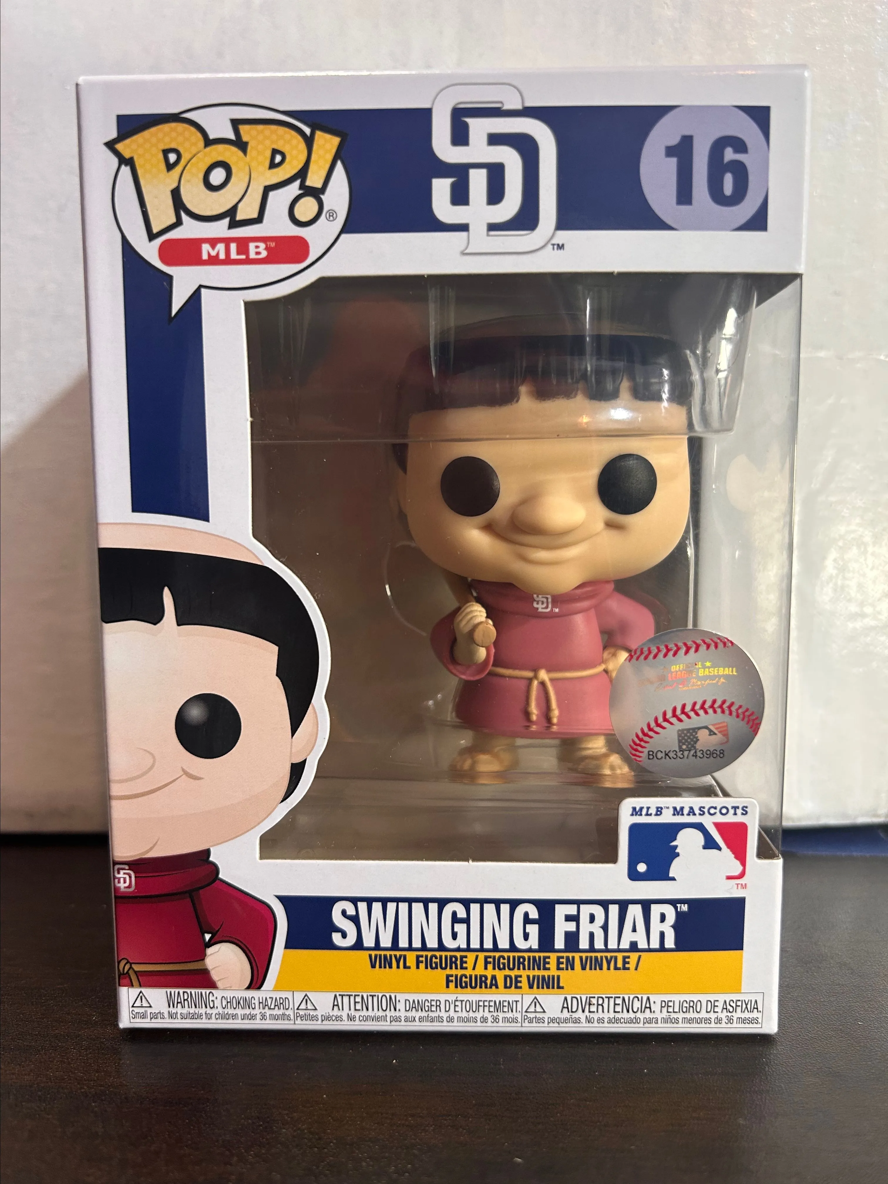 Product image for Swinging Friar San Diego Padres Mascot Baseball MLB Funko Pop 16 With Protector
