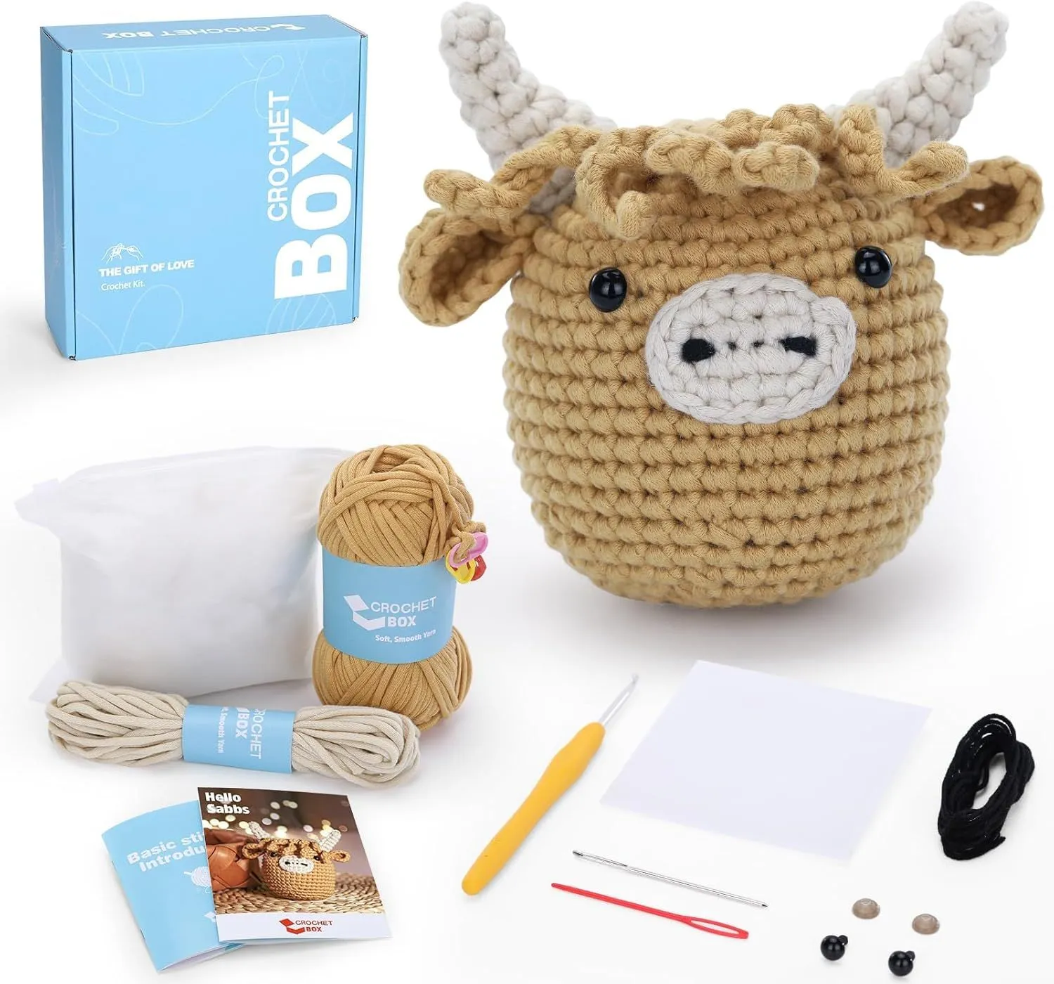 Product image for #34 Crochet Kit for Beginners: Highland Cow Crochet Kit
