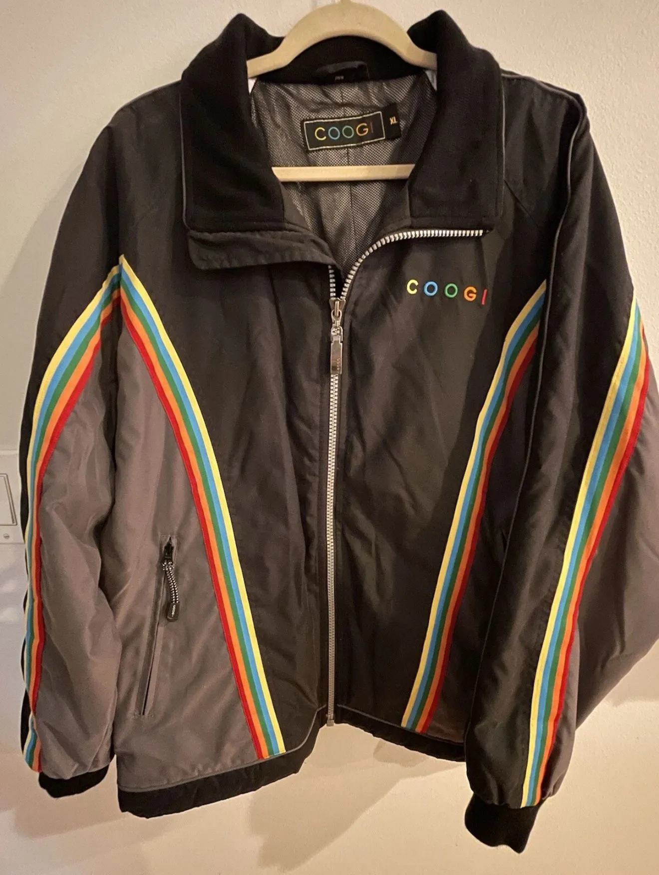 Product image for (ADULT XL) RARE! VINTAGE COOGI SKI WINTER JACKET EMBROIDERED RAINBOW PTP 24
