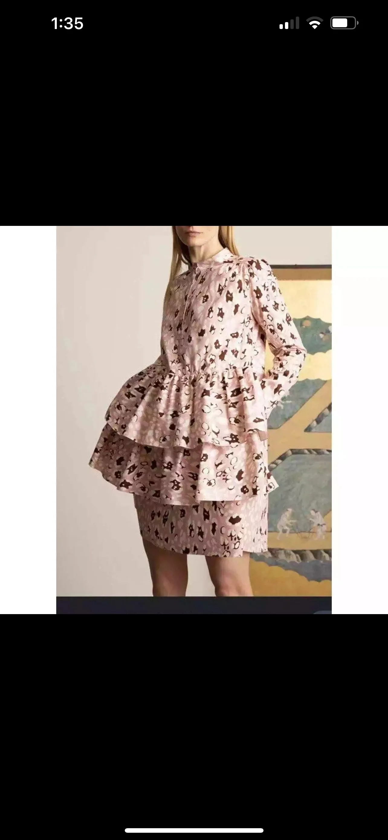 Product image for ADAM LIPPES Tiered printed cotton-poplin mini dress Size Large