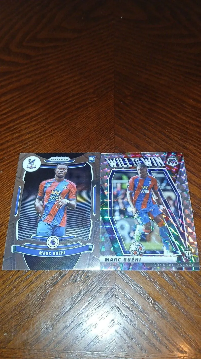 Product image for 2021-22 Panini Prizm/Mosaic Premier League Soccer Marc Guehi 2 Card RC Lot Including 1 Silver Mosaic
