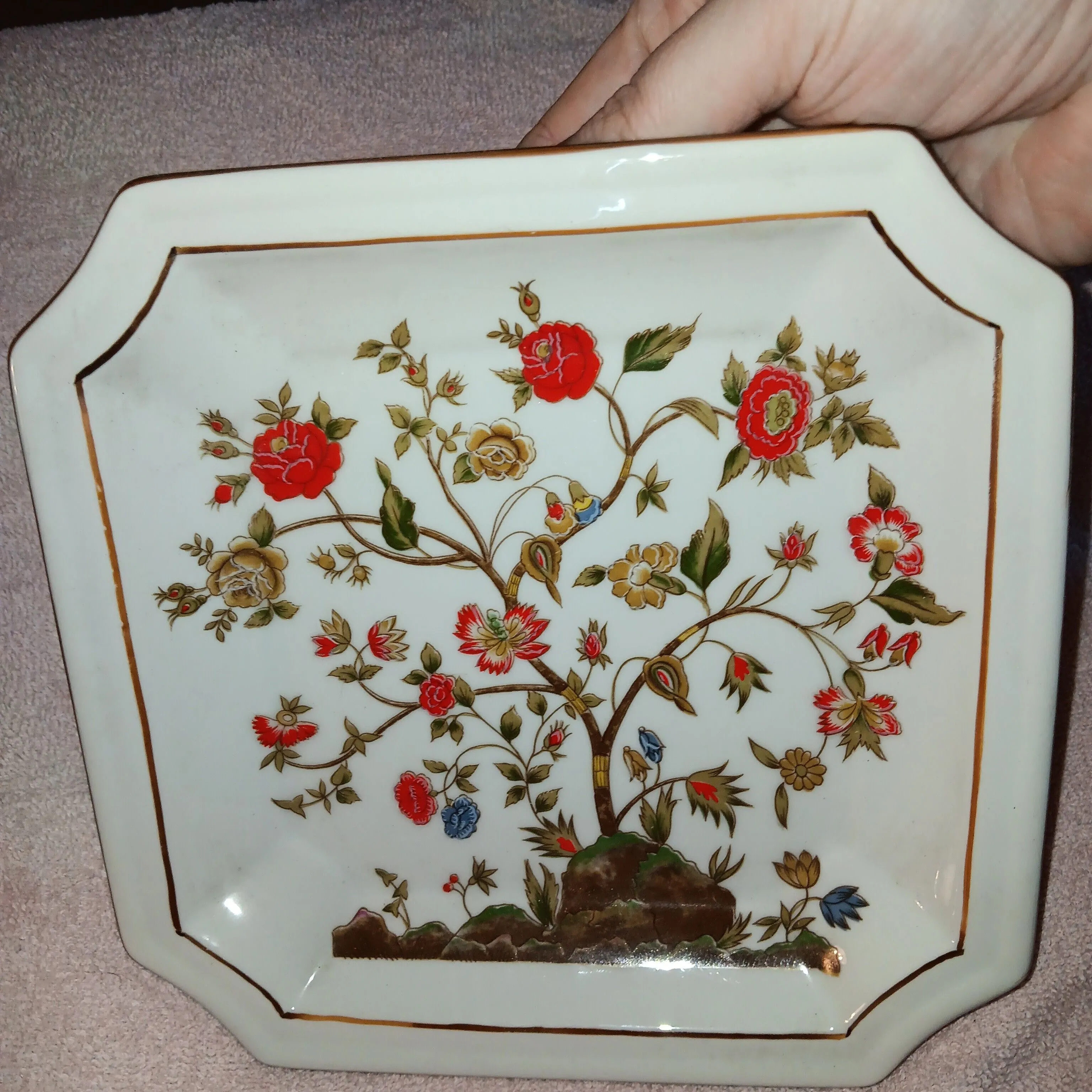 Product image for Vintage Andrea By Sadel Floral Octagonal Decorative Plate