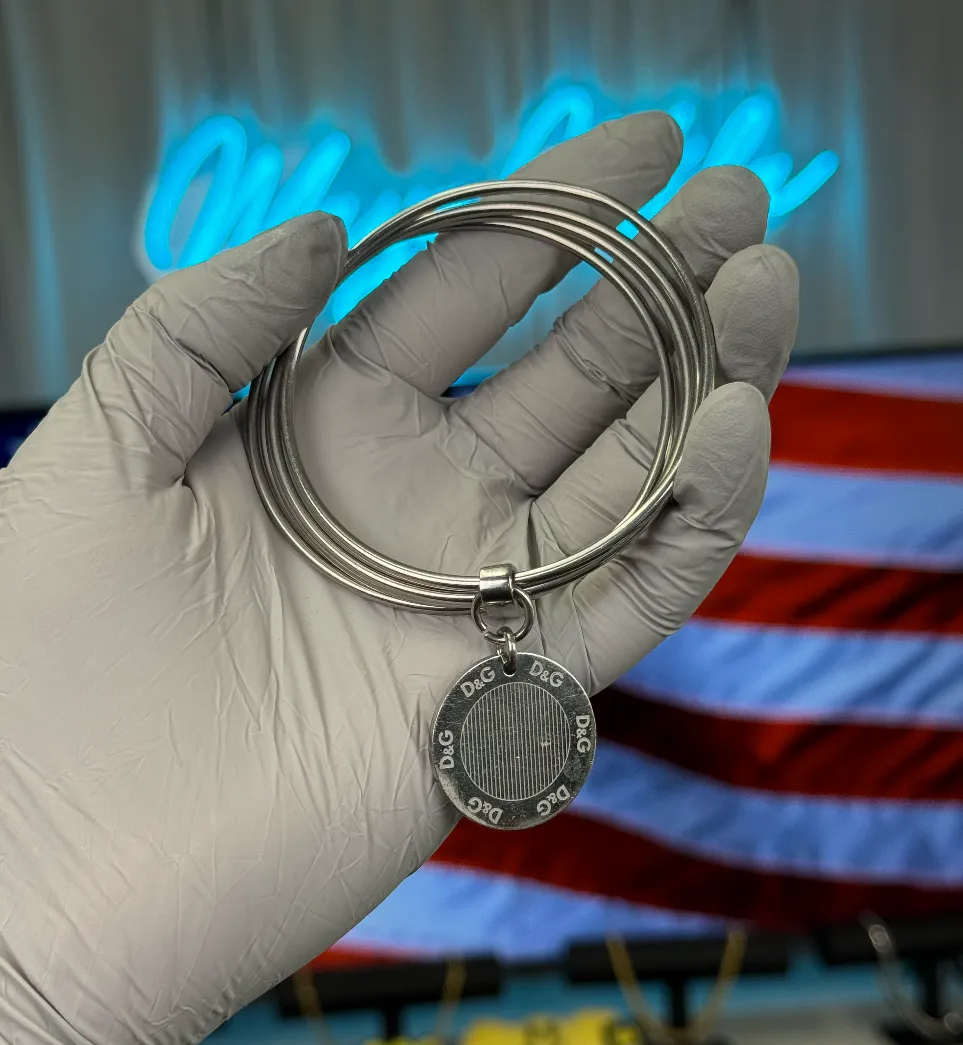 Product image for ✅Dolce & Gabbana Logo Charm Bangle Set 8.25" inch✅