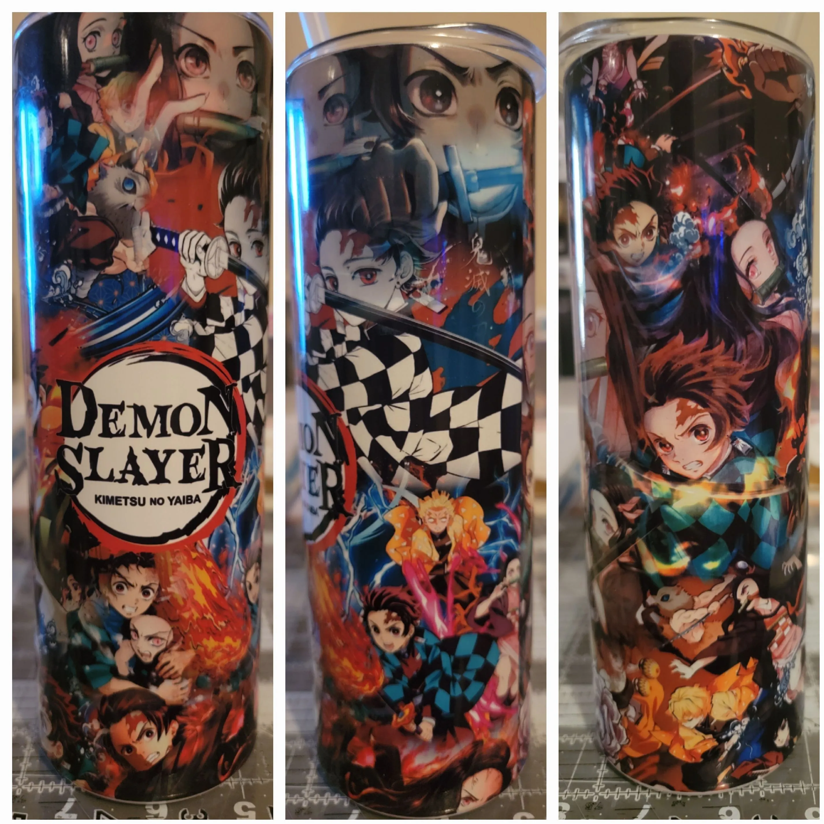 Product image for demon slayer 20oz skinny tumbler w/ straw