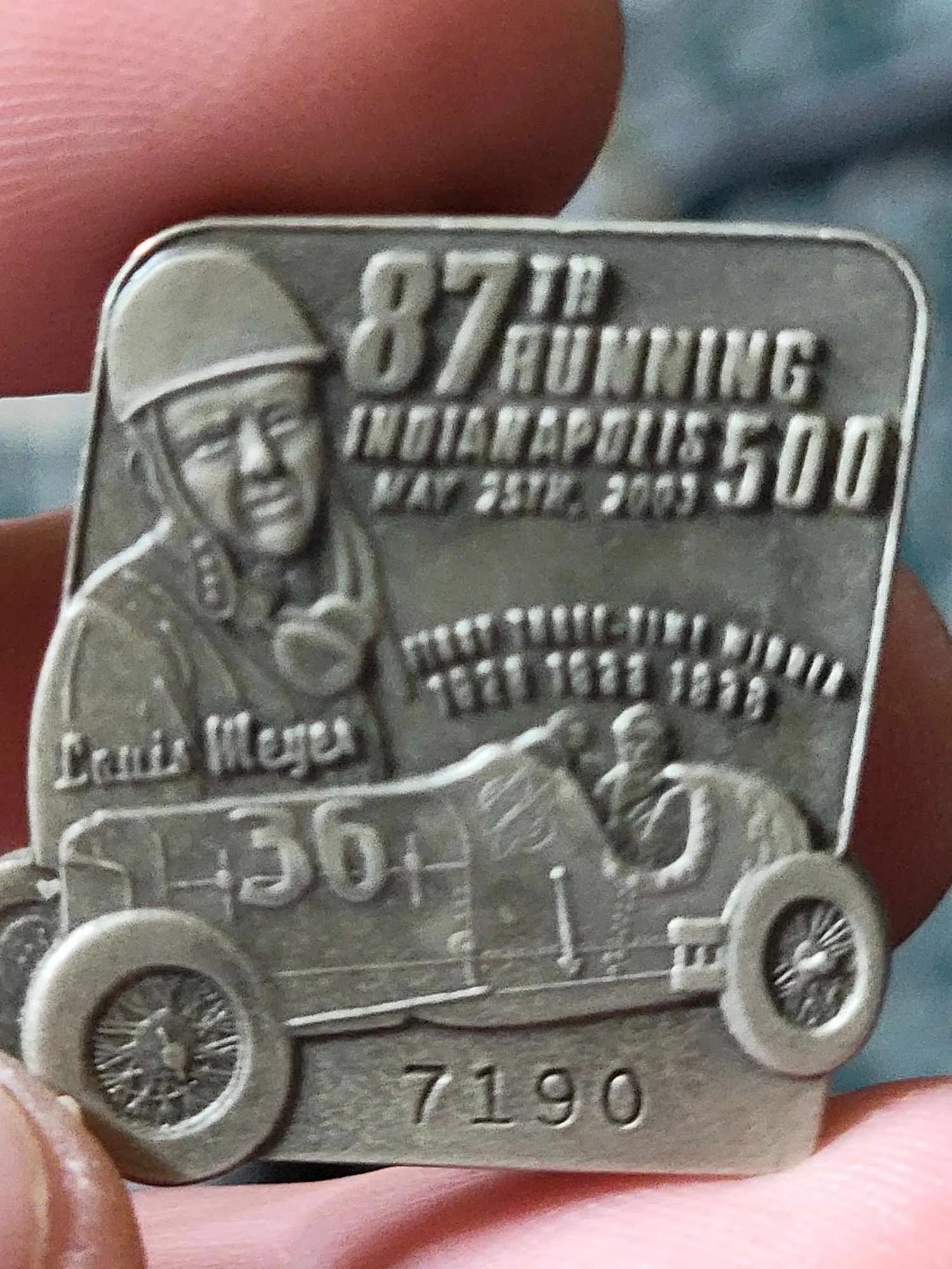 Product image for 2003 Indianapolis 500 Silver Pit Badge (Gil de Ferran Winner)