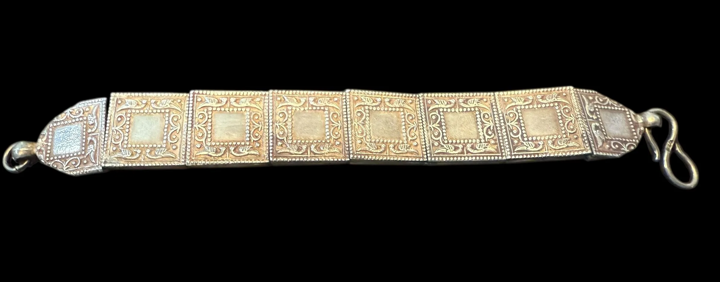 Product image for Sterling Silver Vintage Panel Bracelet On Cord