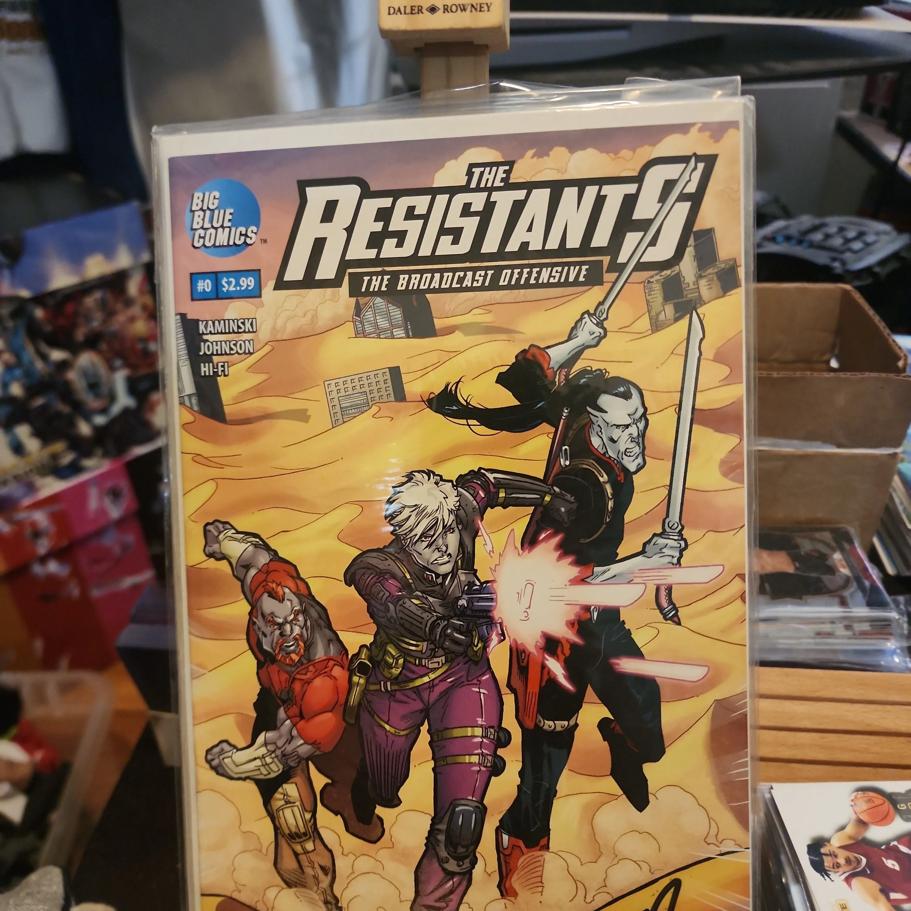 Product image for The Resistants The Broadcast Offensive #0 Big Blue Comics Signed by KJ Kaminski NO COA