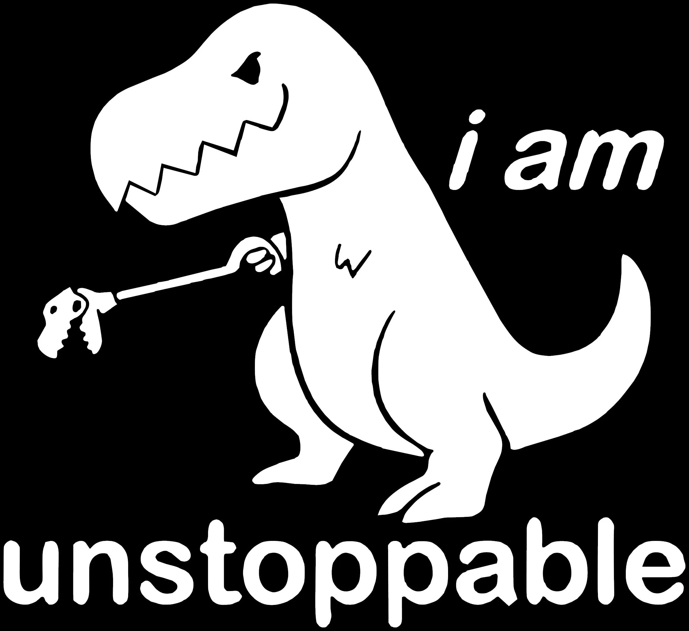 Product image for I am Unstoppable Vinyl Decal | 5.5 X 5.5in | Funny Dinosaur car decal 