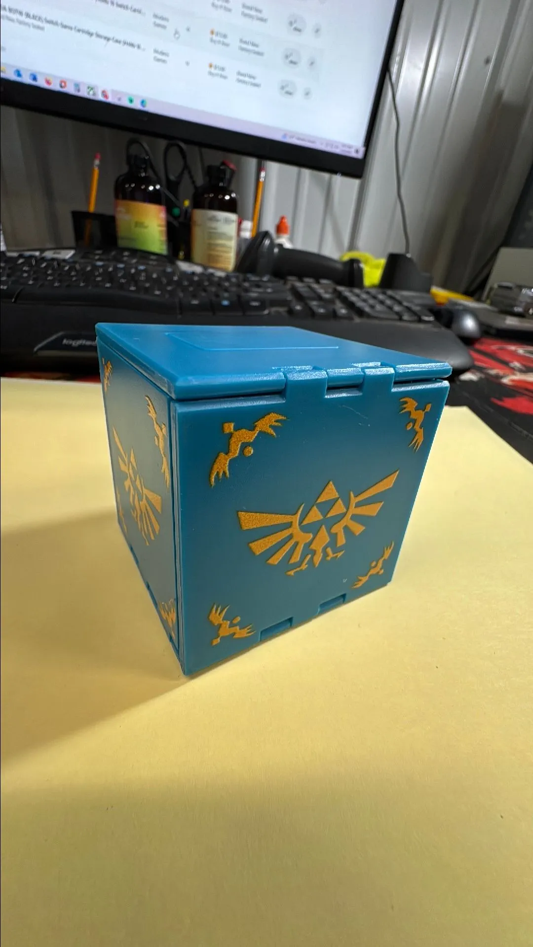 Product image for ZELDA (BLUE) Switch Game Cartridge Storage Case (Holds 16 Switch Cartridges)