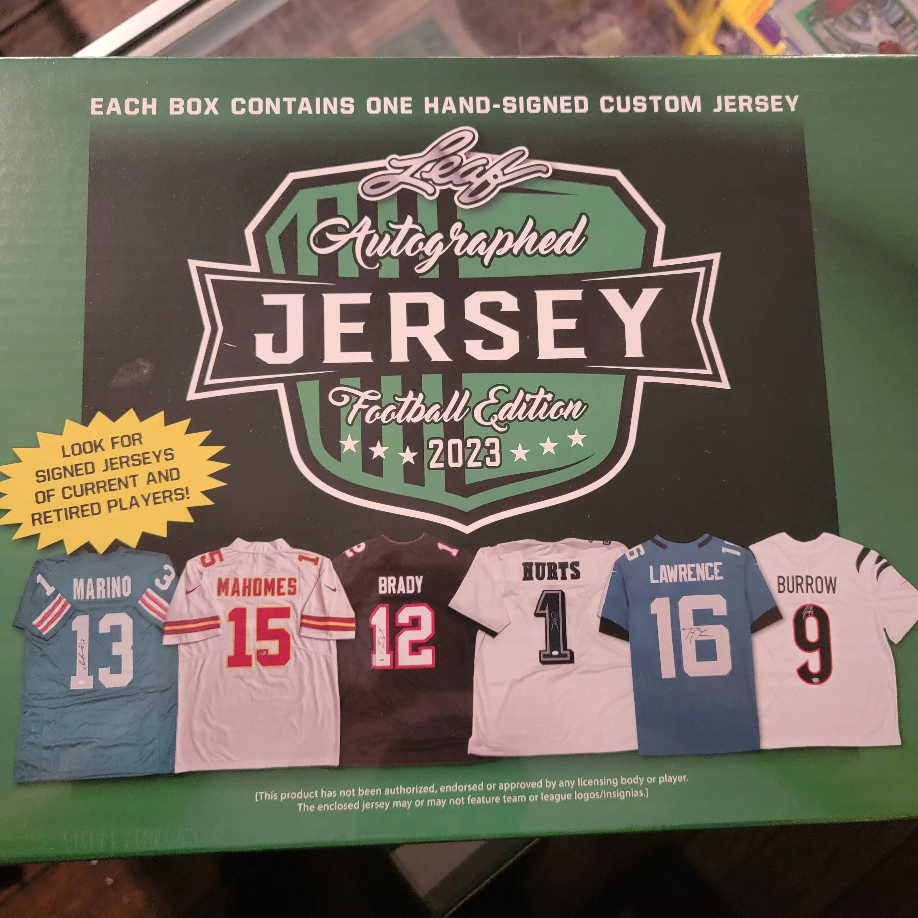 Product image for 2023 Leaf autographed football jersey