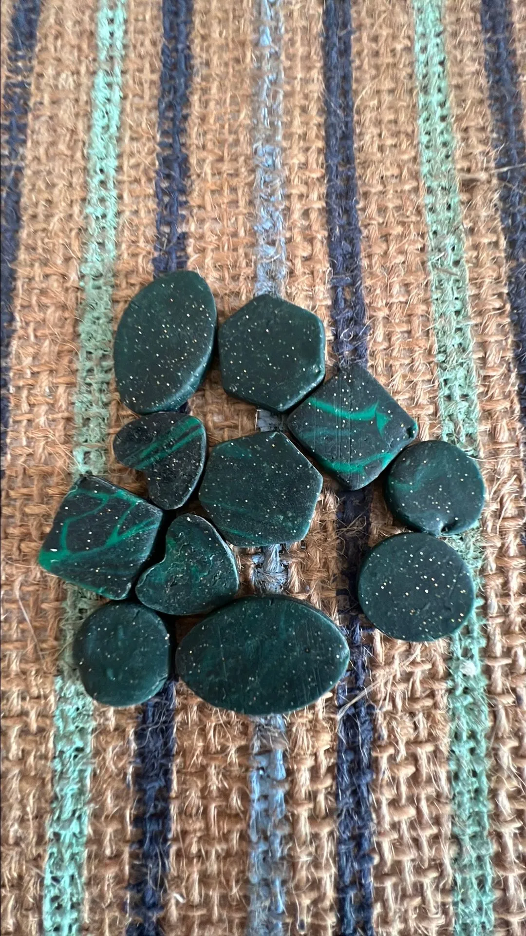 Product image for Green Swirl Mixed Clay Charms Set of 11