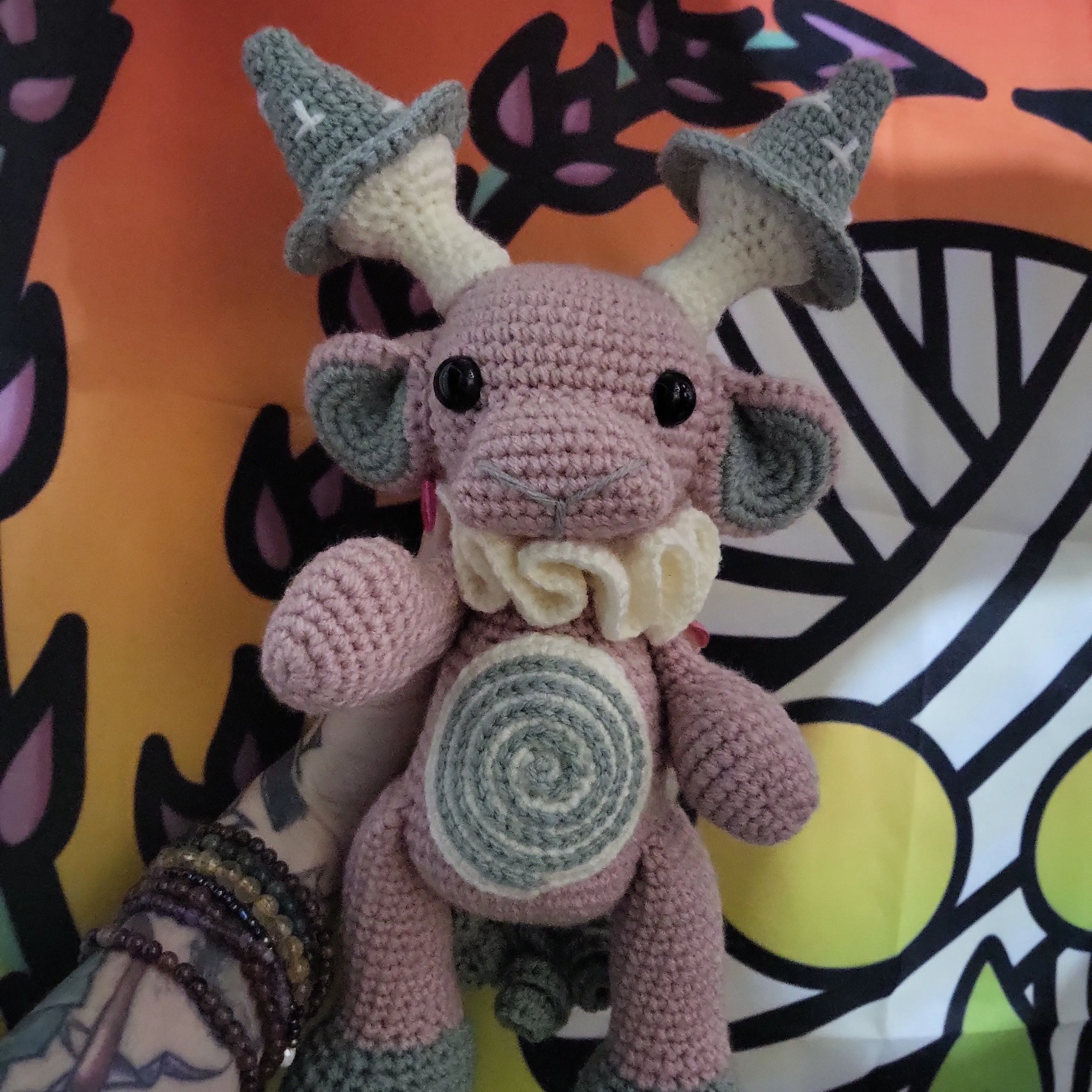 Product image for DISCOUNTED ***** Handmade Mushroom Goat amigurumi