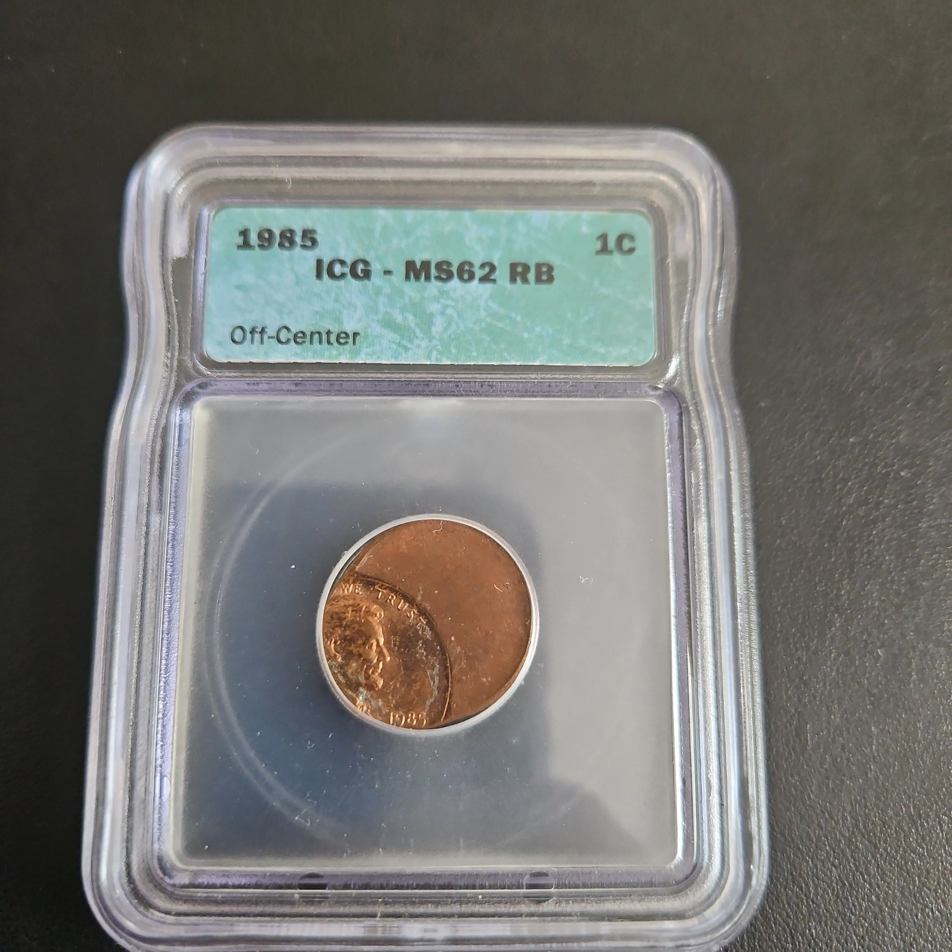 Product image for ERROR 1985 1c ICG Off Center!