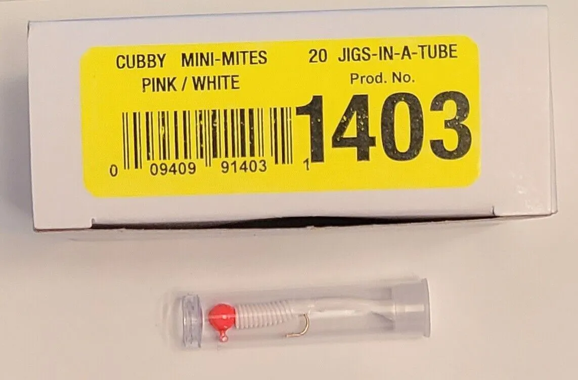 Product image for 20 CUBBY MIni-Mite 1/32oz Jig Pink/White 1403 NEW