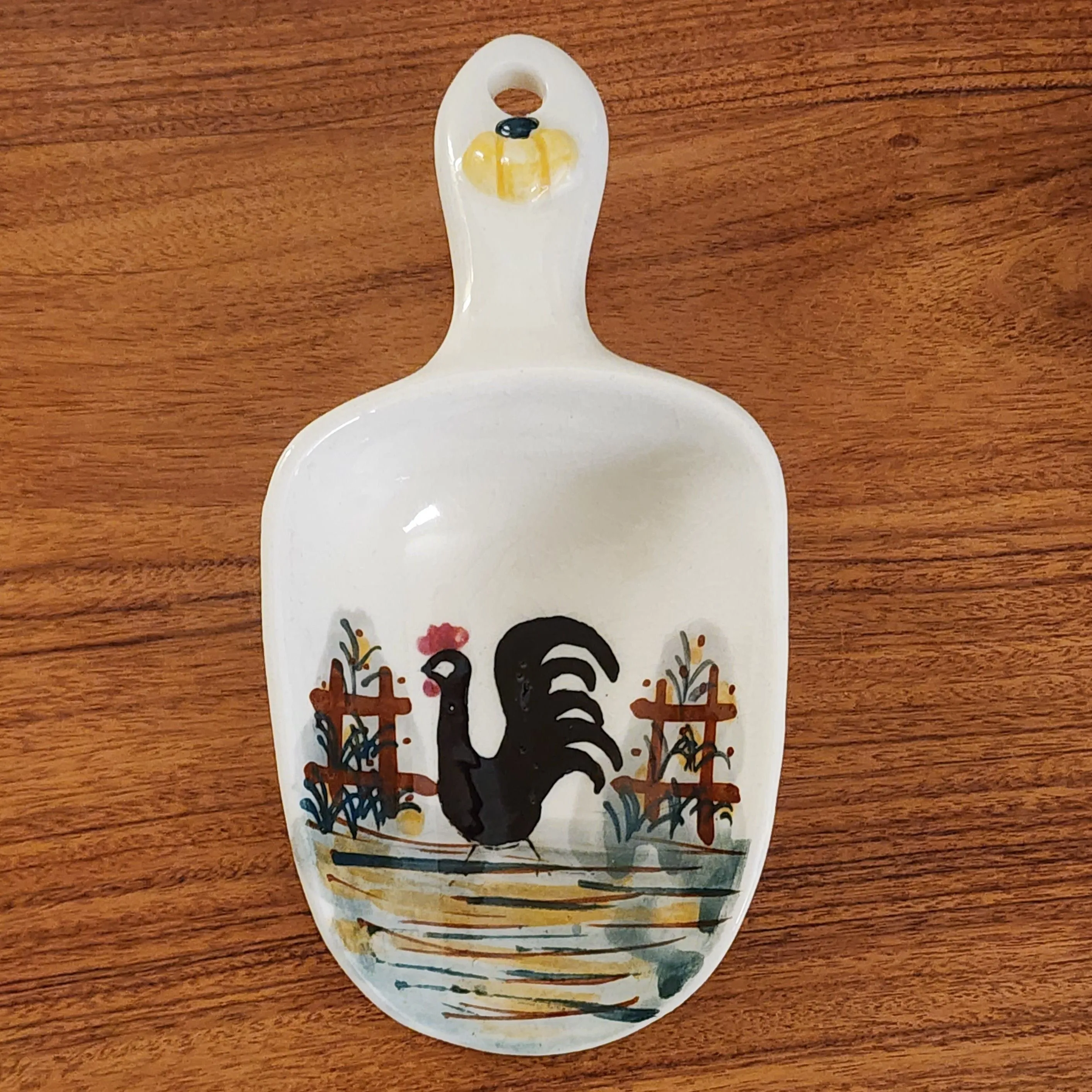 Product image for #37 Vintage Black Rooster Ceramic Scoop