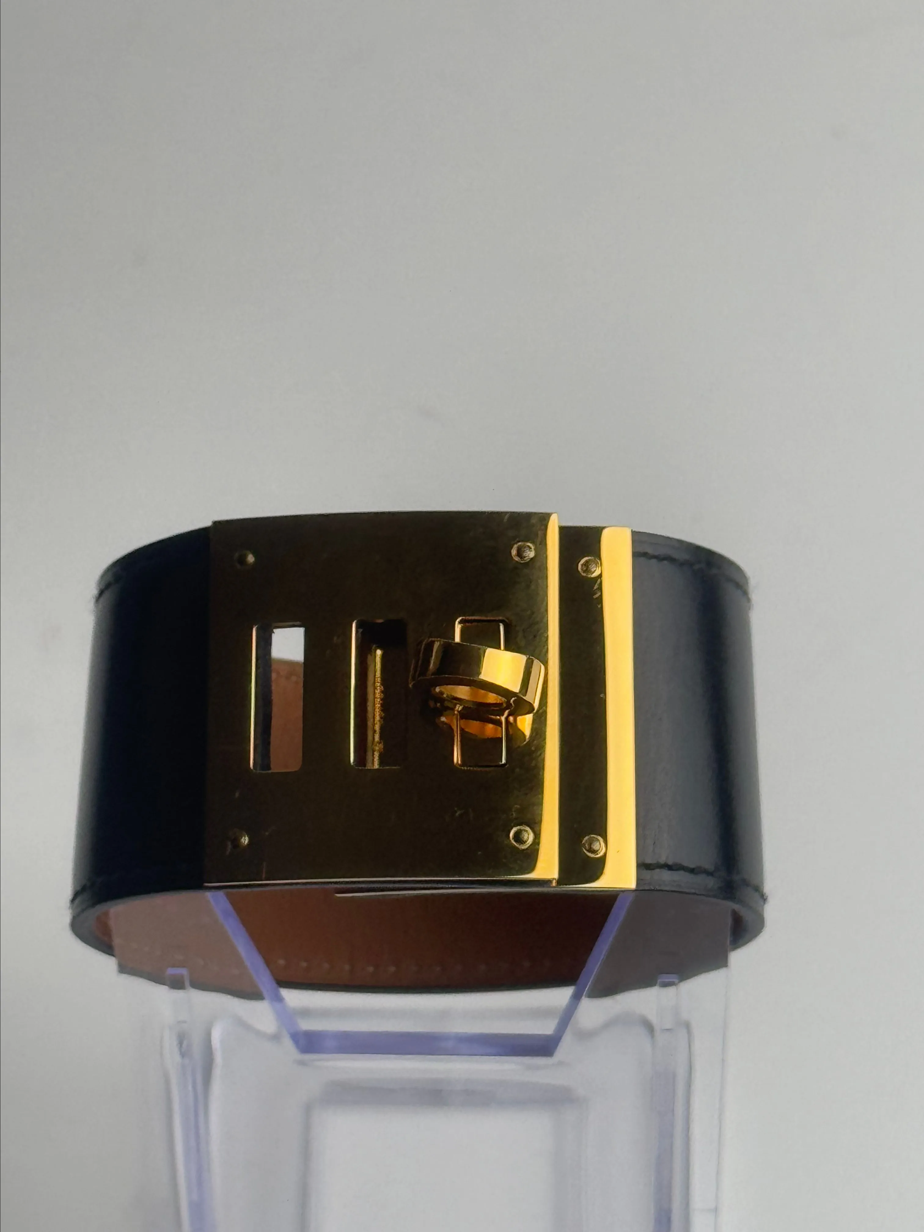 Product image for Hermes Leather Gold Plated Kelly Dog Bracelet