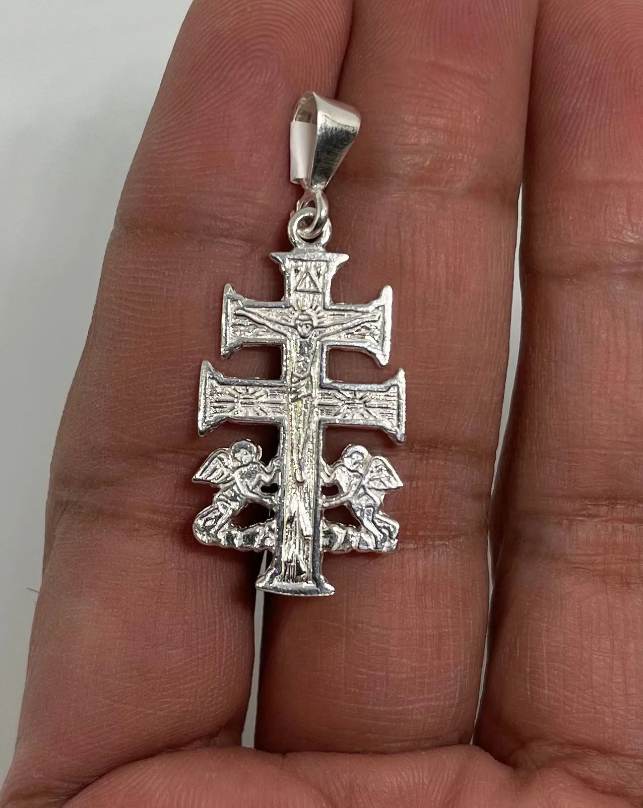 Product image for 925 Sterling Silver Crucifix Cross with Religious Unisex Charm Pendant