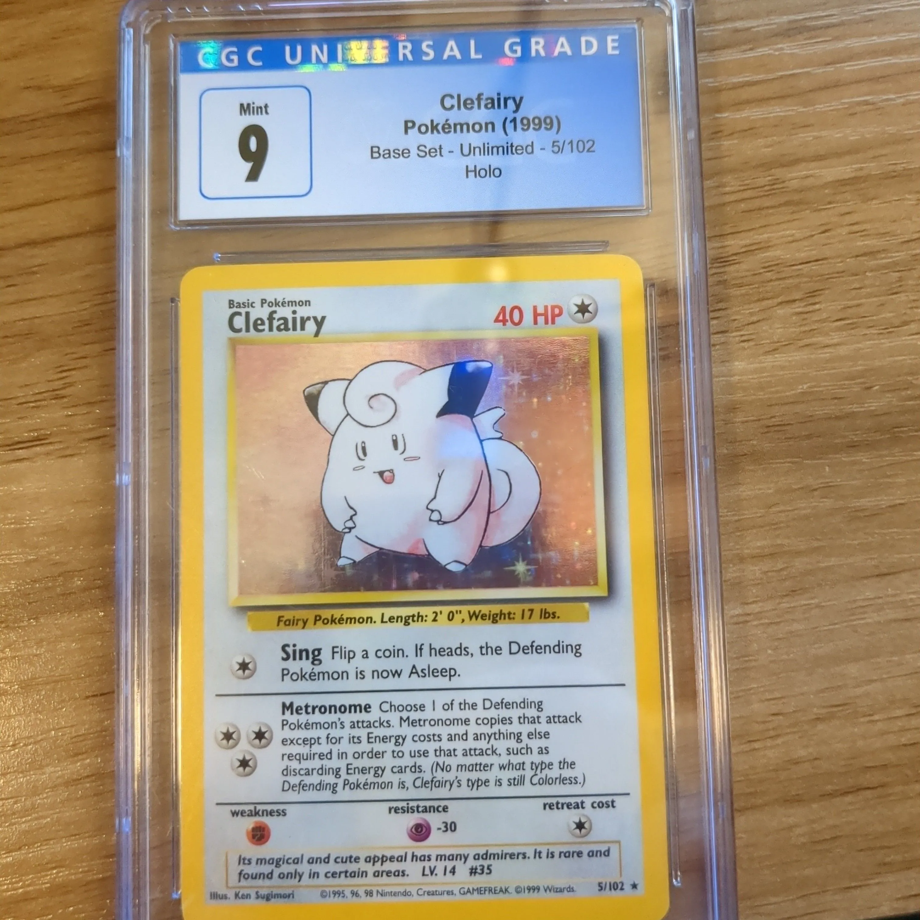 Product image for Clefairy Base Set Unlimited CGC 9