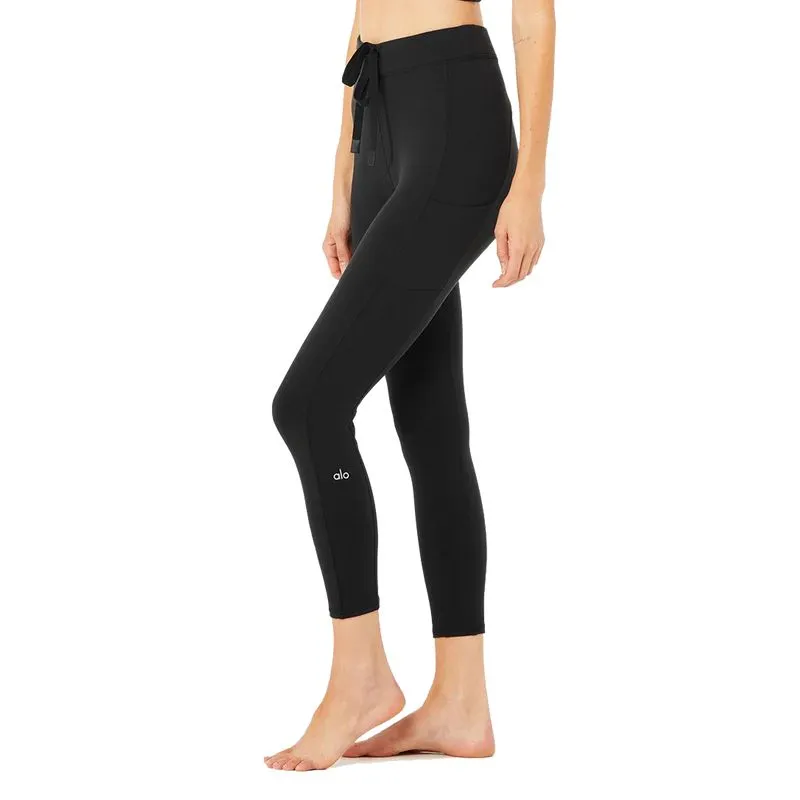 Product image for Alo yoga checkpoint black leggings w pockets size small