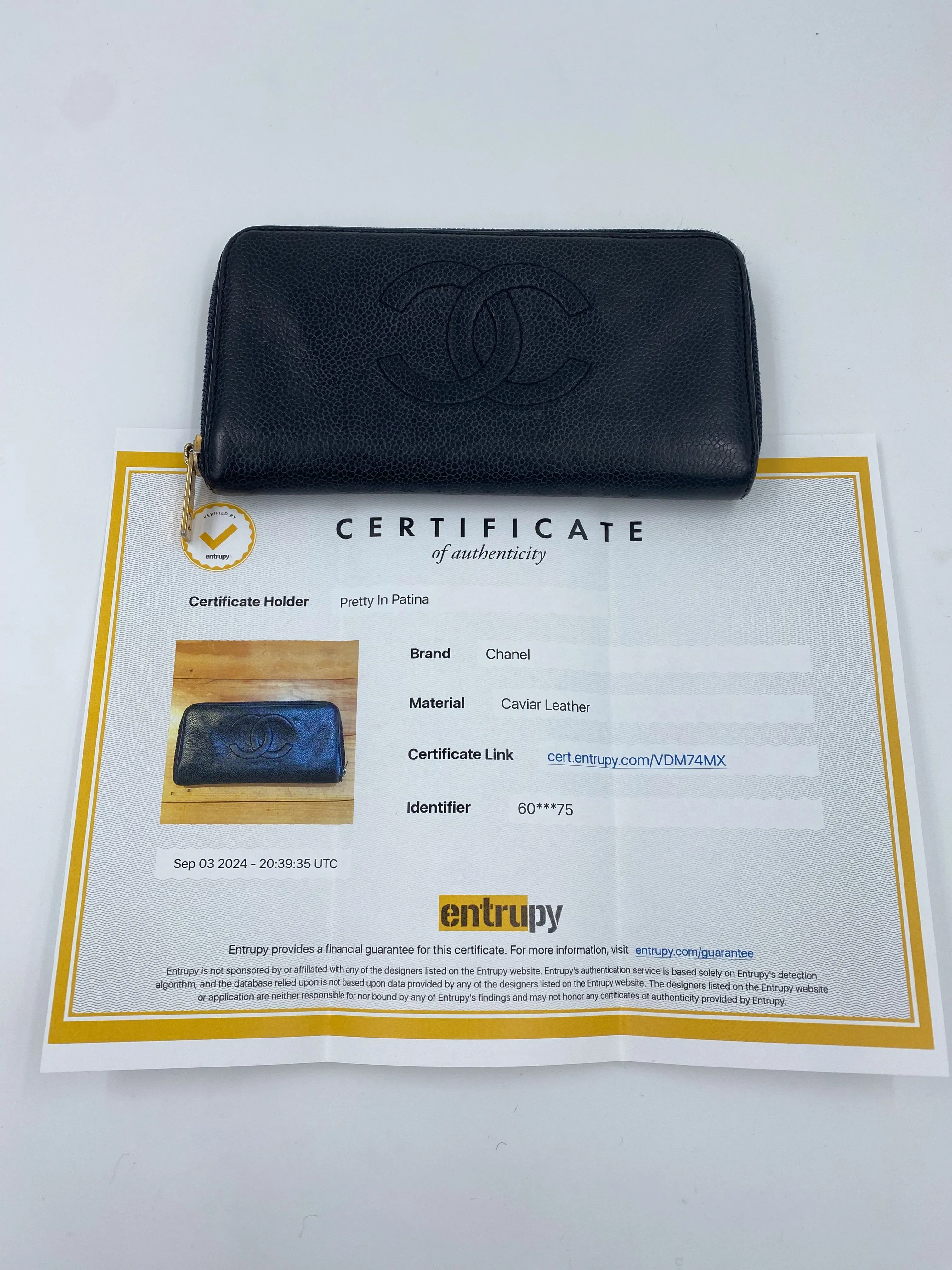 Product image for Chanel CC Caviar Zip Wallet