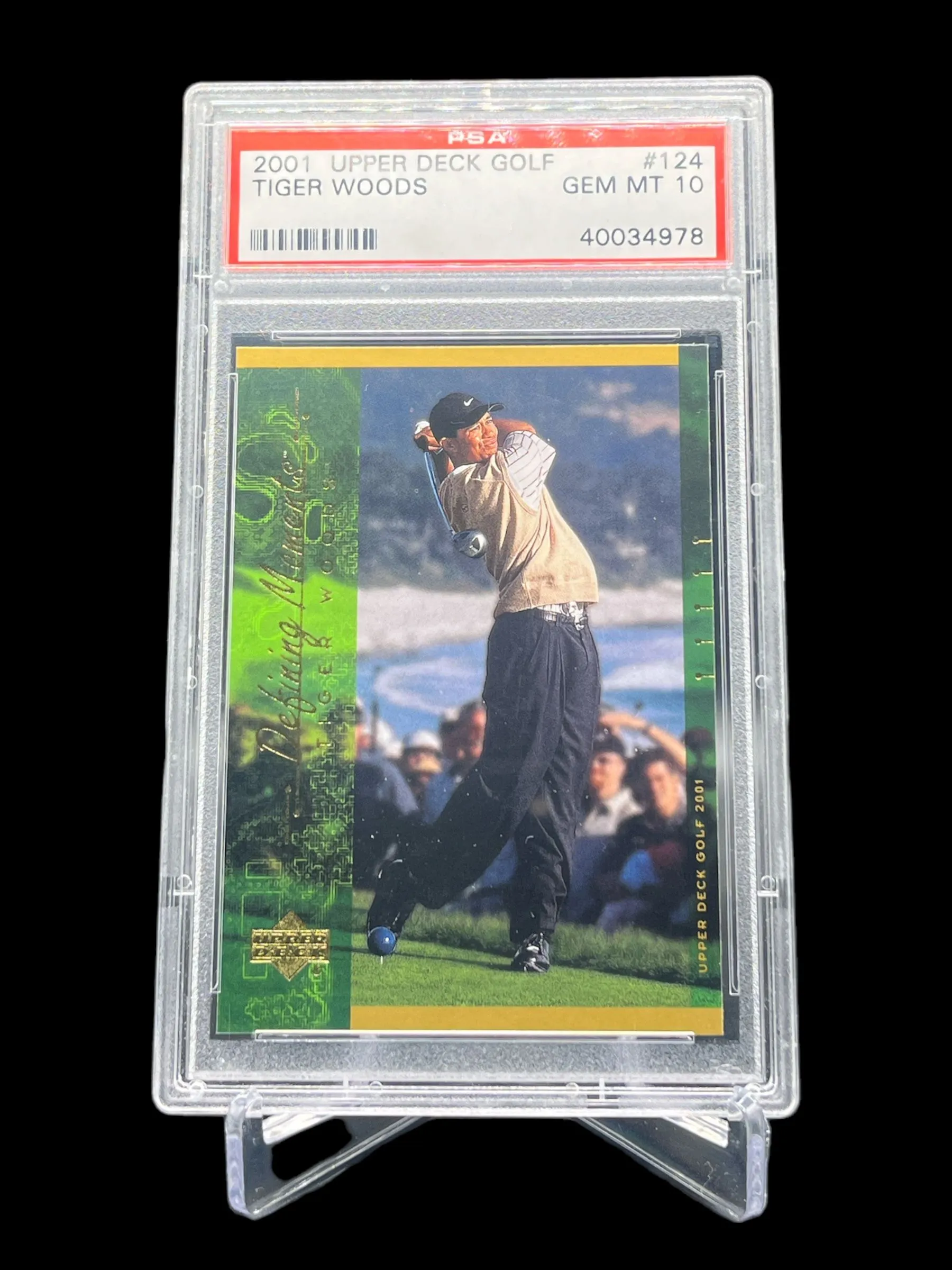 Product image for 2001 Upper Deck Golf #124 Tiger Woods RC Rookie PSA 10 GEM MINT