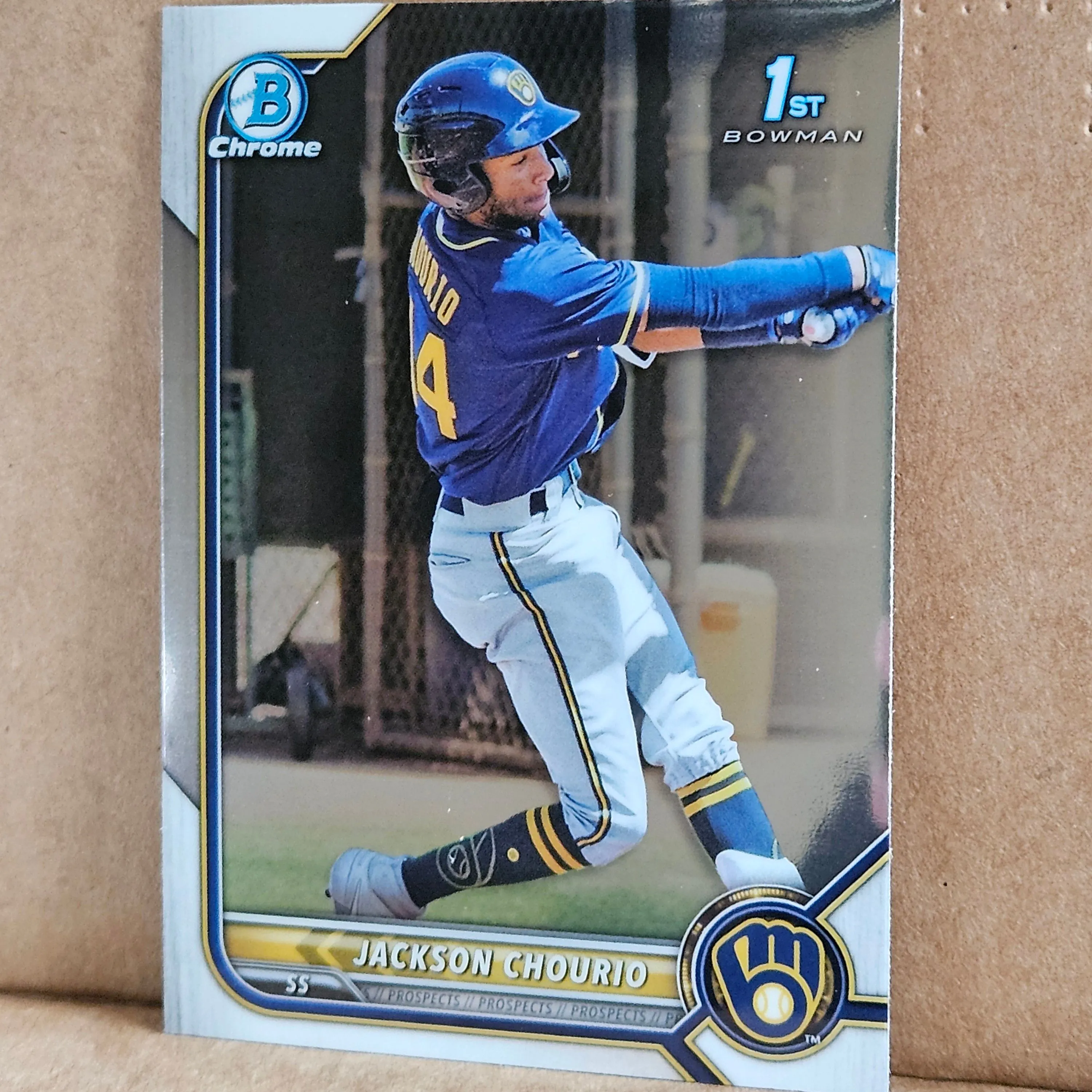 Product image for 2022 Jackson Chourio bowman chrome Prospects first bcp-79