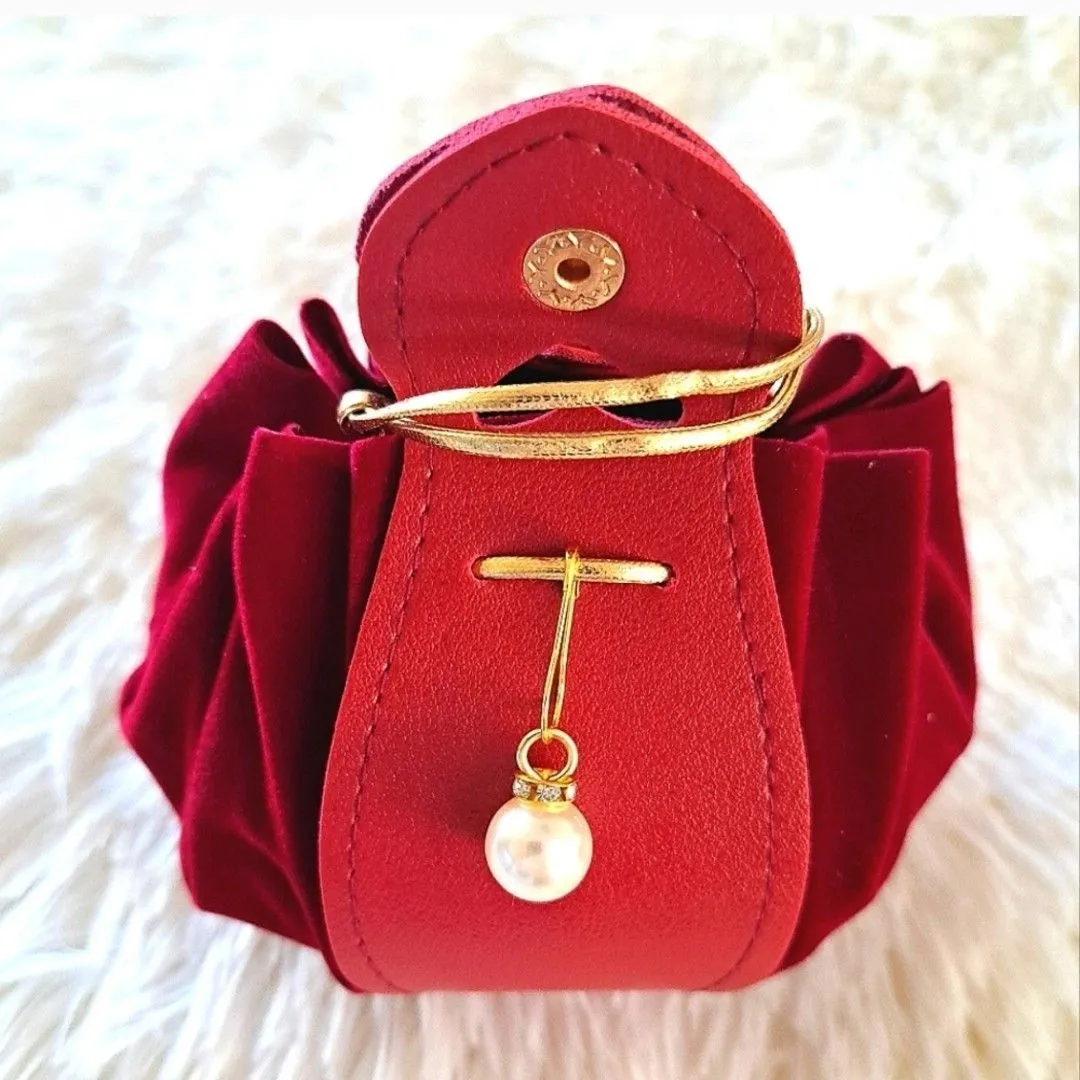 Product image for Travel Jewerly Pouch With Pearl Accent Charm 
