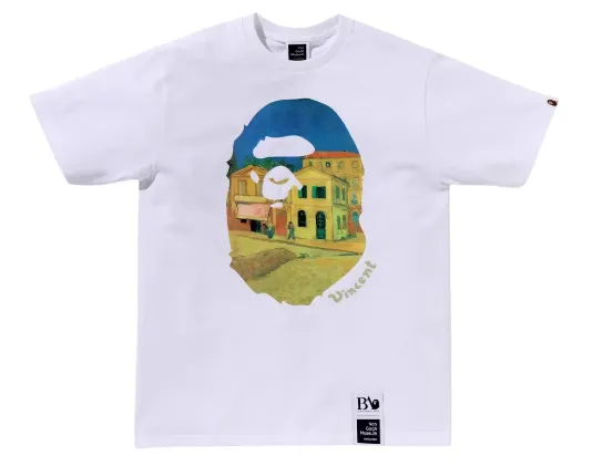 Product image for Bape x VGM Ape Head Yellow House Tee #3 White - size M, L