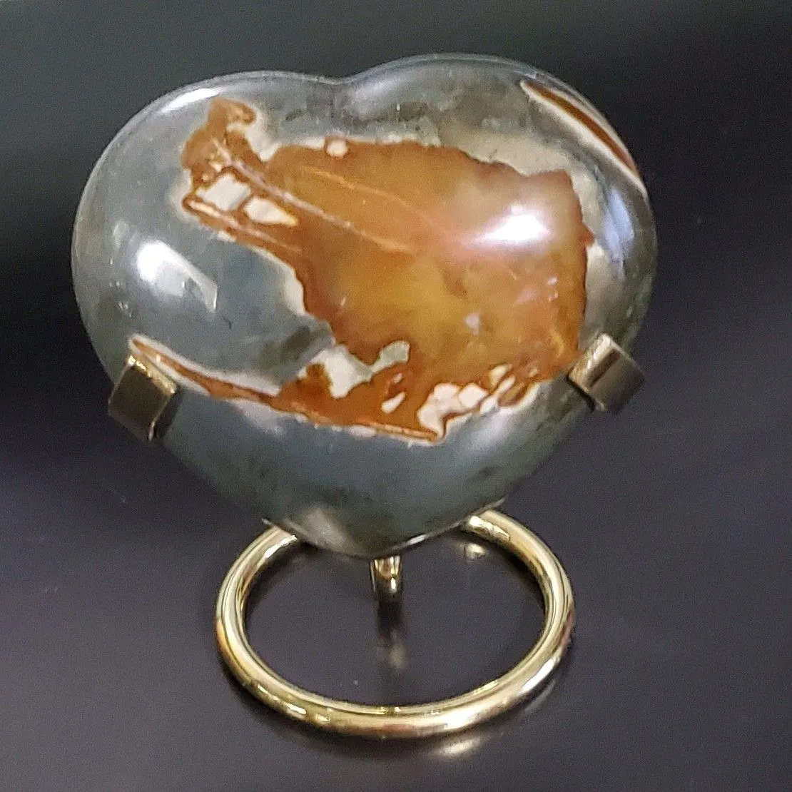 Product image for Polychrome Jasper Heart with Stand
