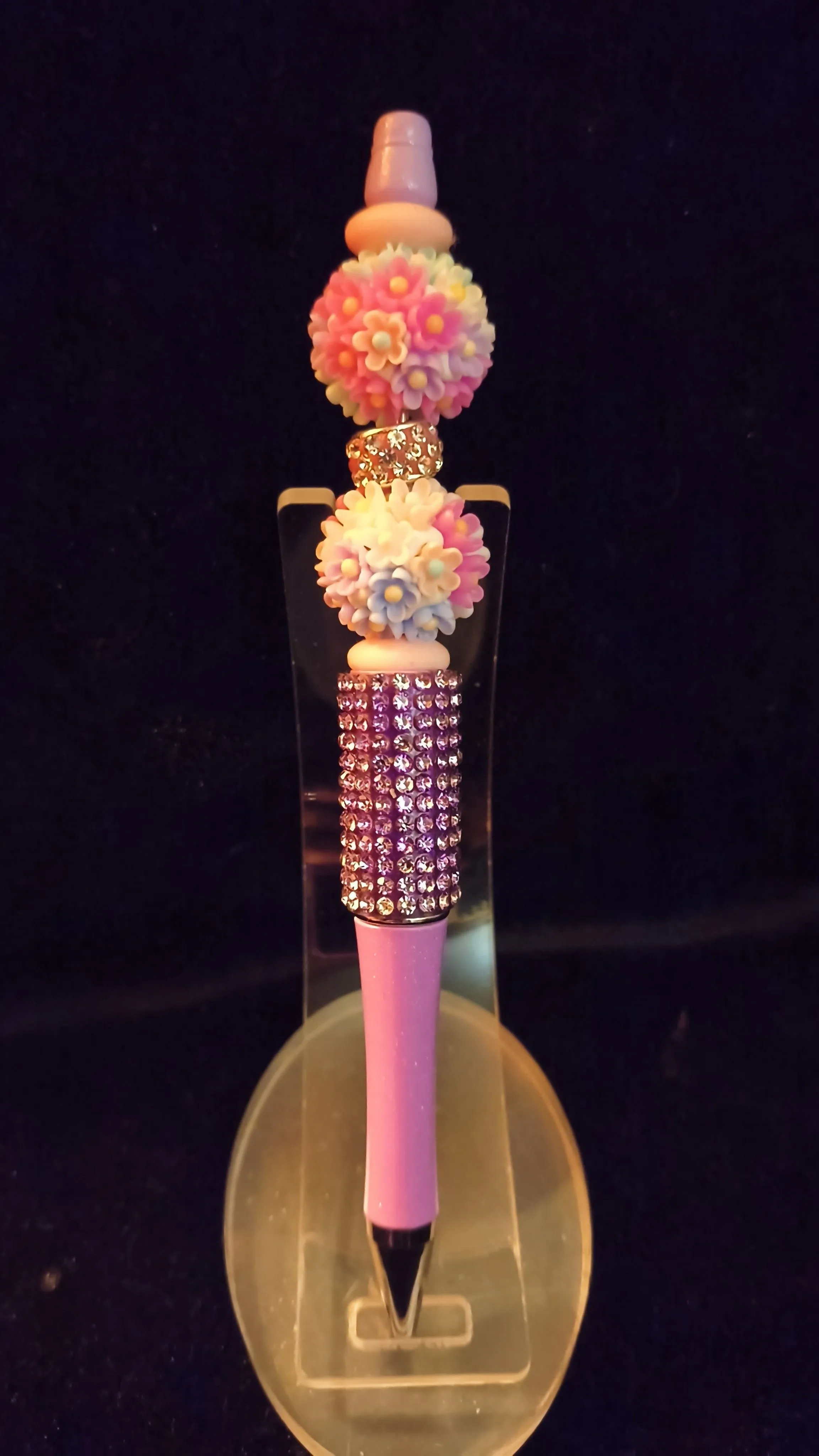 Product image for Beadable Pens - Pink Bling Flowers #308