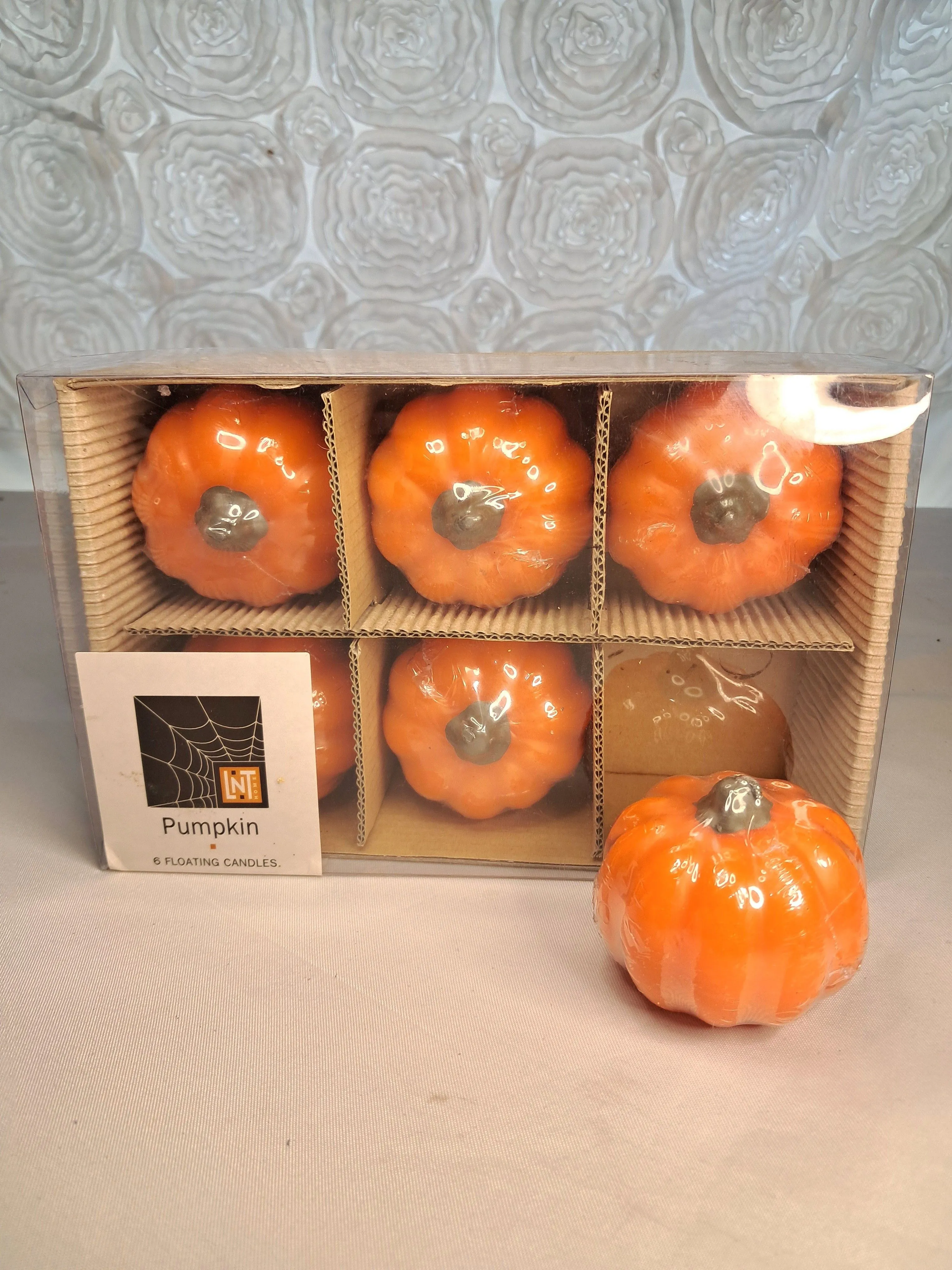 Product image for #9. 6 NOS Floating Pumpkin Candles