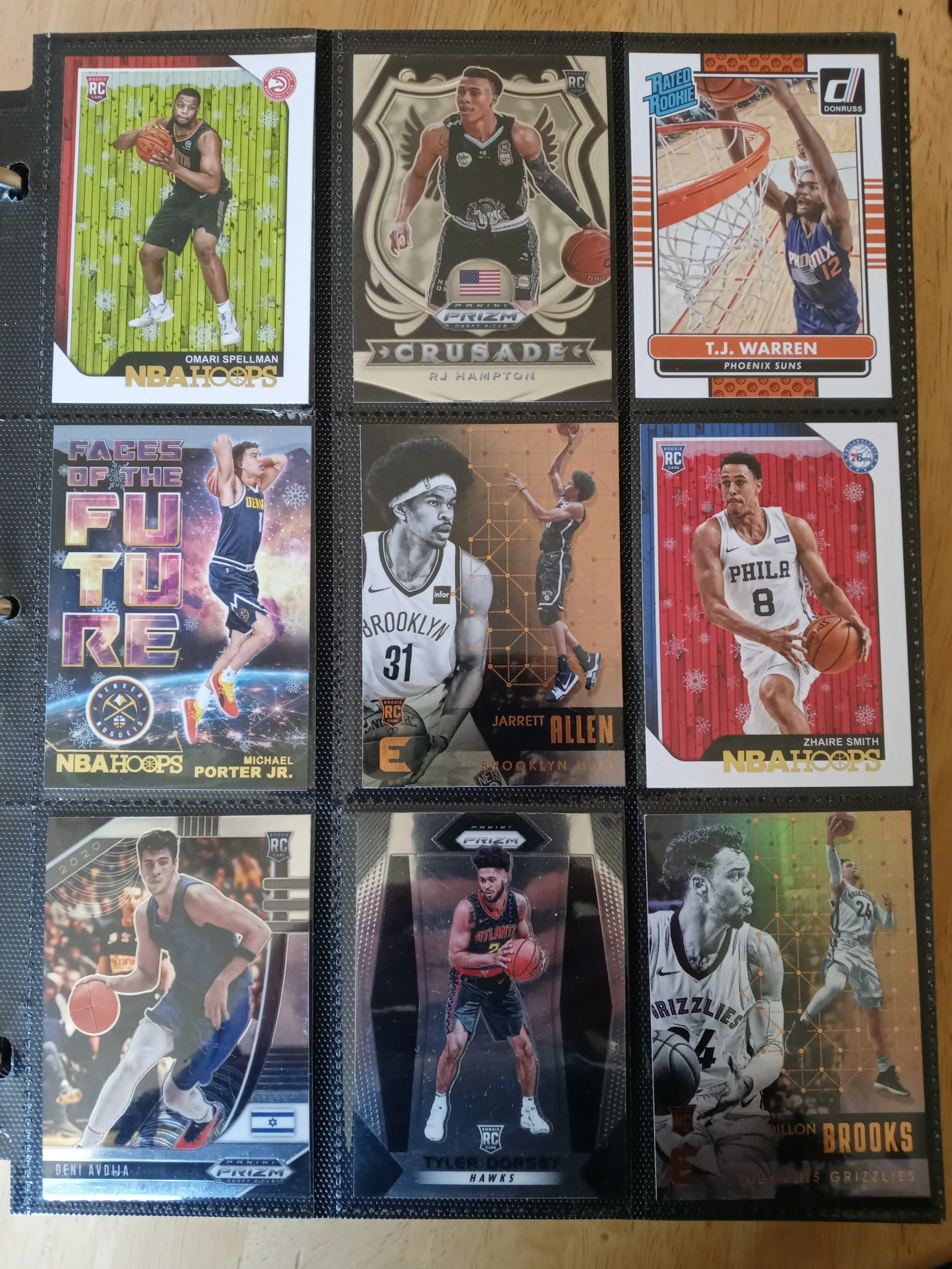 Product image for page of nine basketball cards 