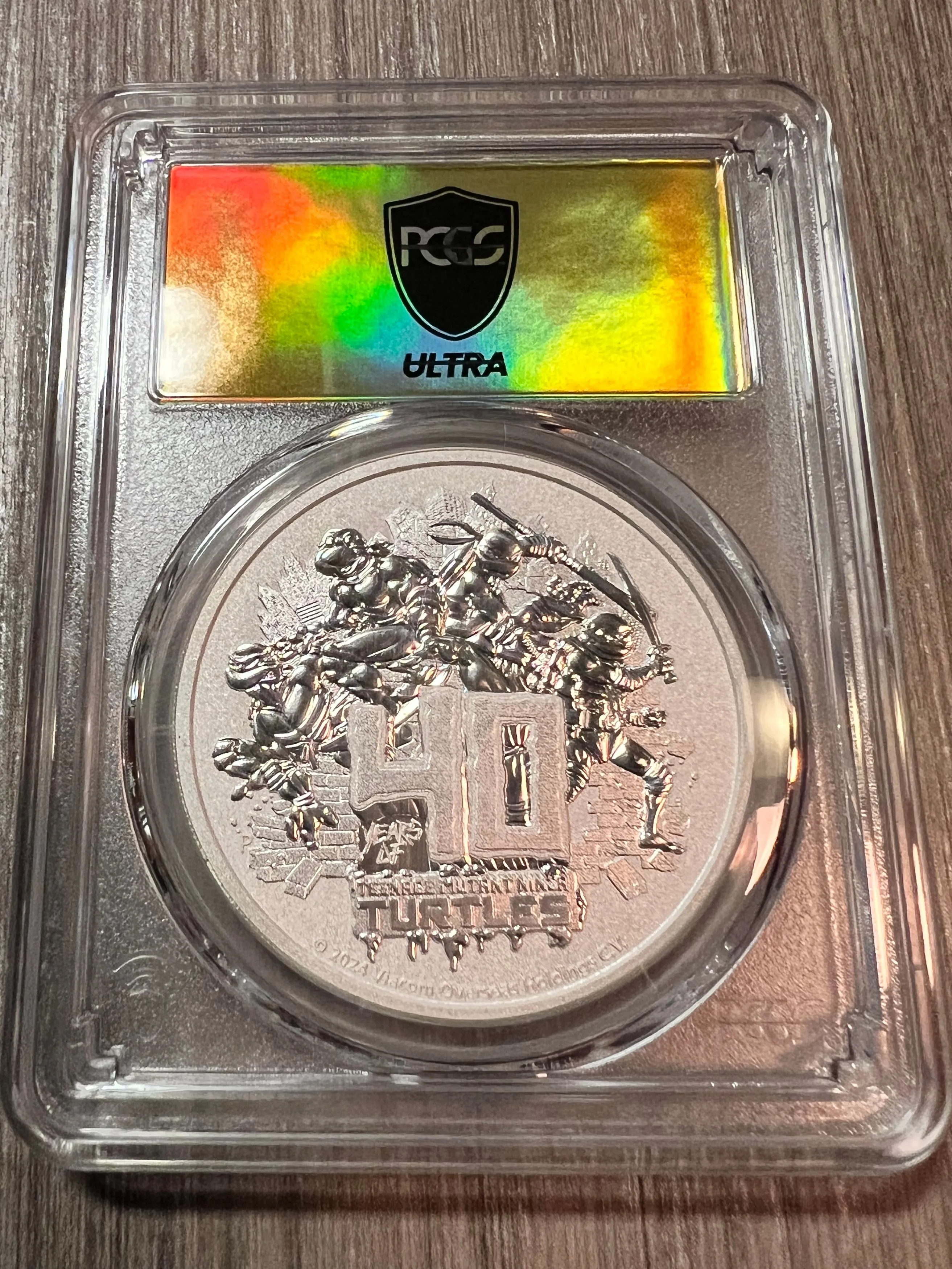 Product image for 2024 ULTRA BREAKS GOLD LABEL *(1 of 30)* Teenage Mutant Ninja Turtles 40th Anniversary MS70 Tuvalu