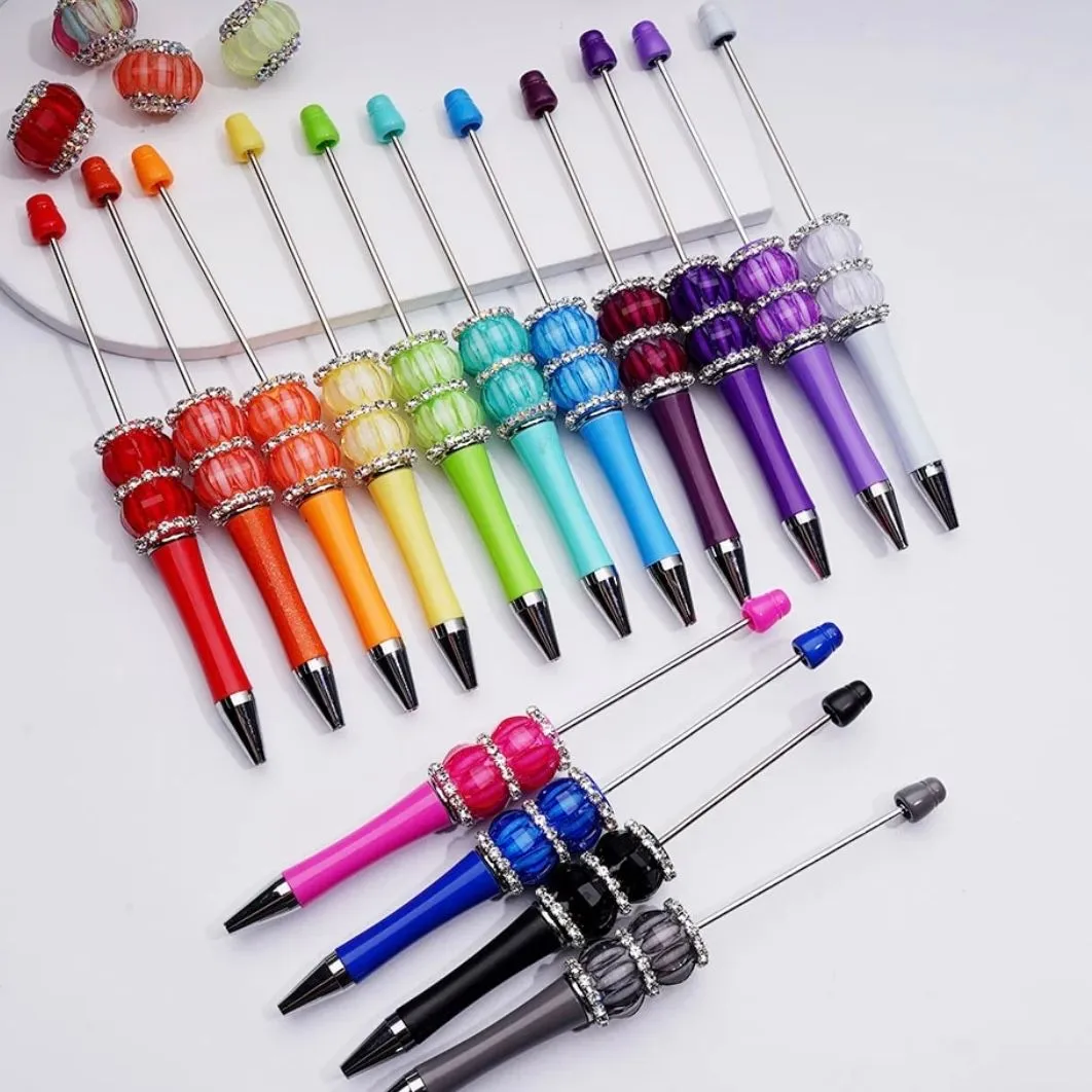 Product image for CRAFTS: 10pc Mini Pumpkin Beadable Pens - ASSORTED